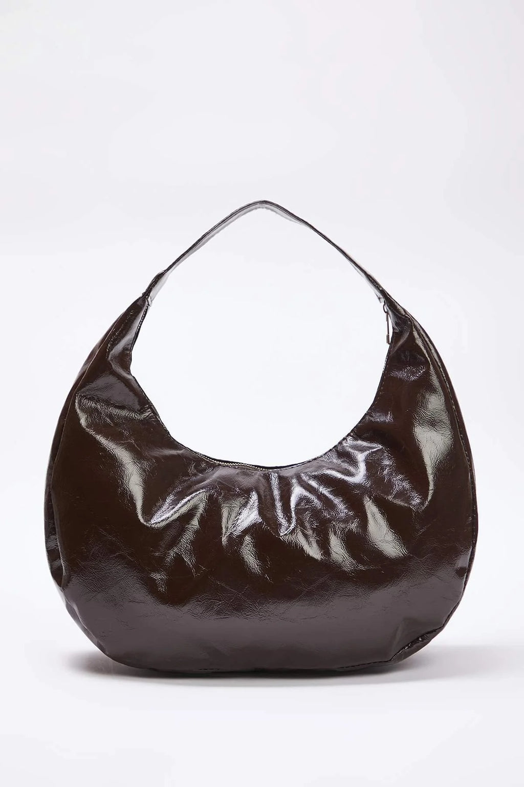 Suede Half Moon Women's Oval Shoulder Bag