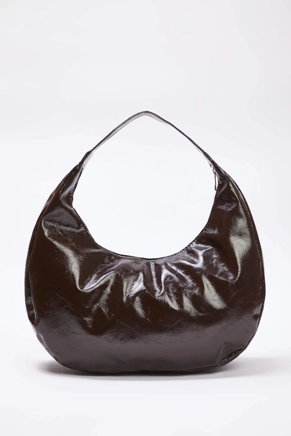 Suede Half Moon Women's Oval Shoulder Bag
