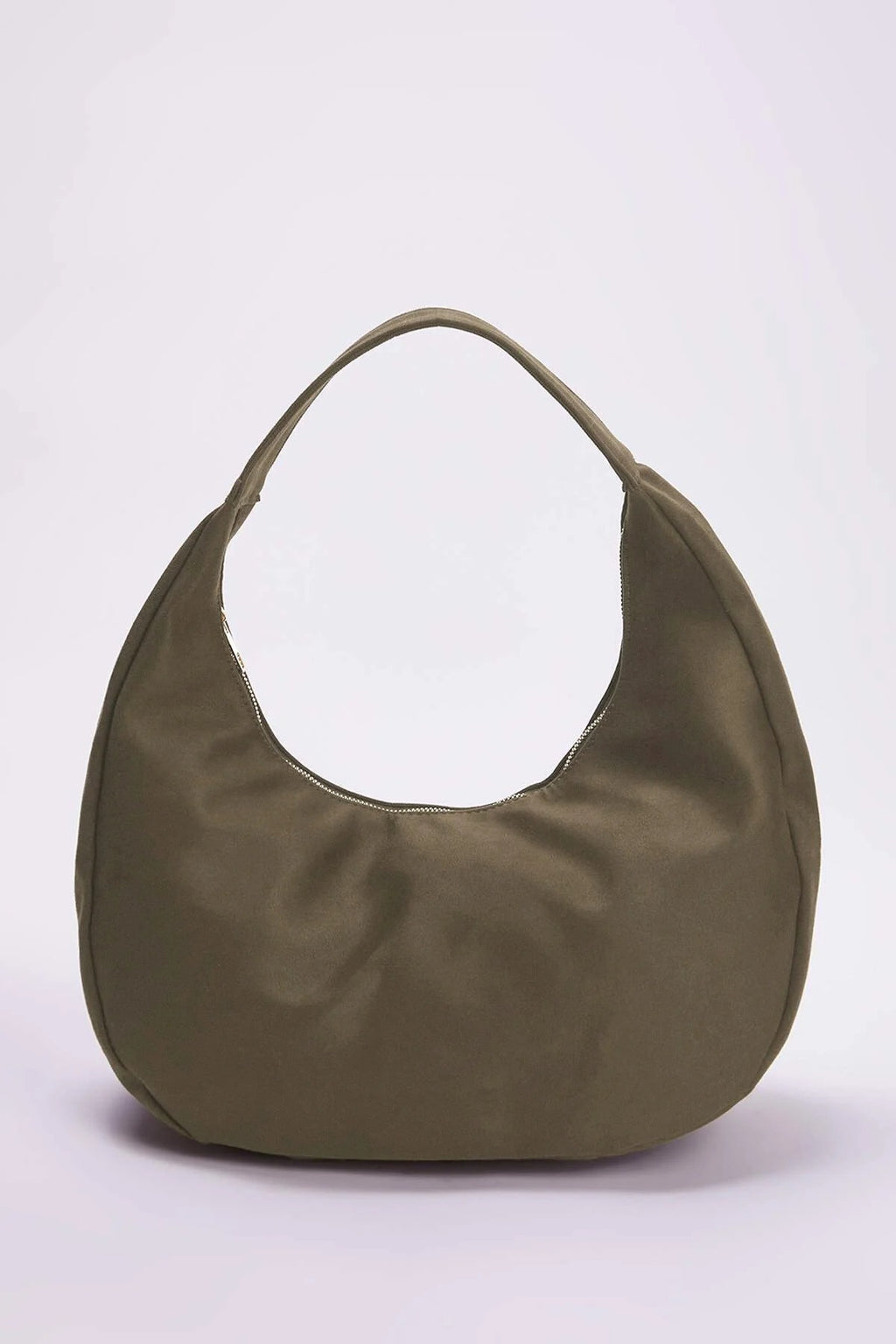 Suede Half Moon Women's Oval Shoulder Bag