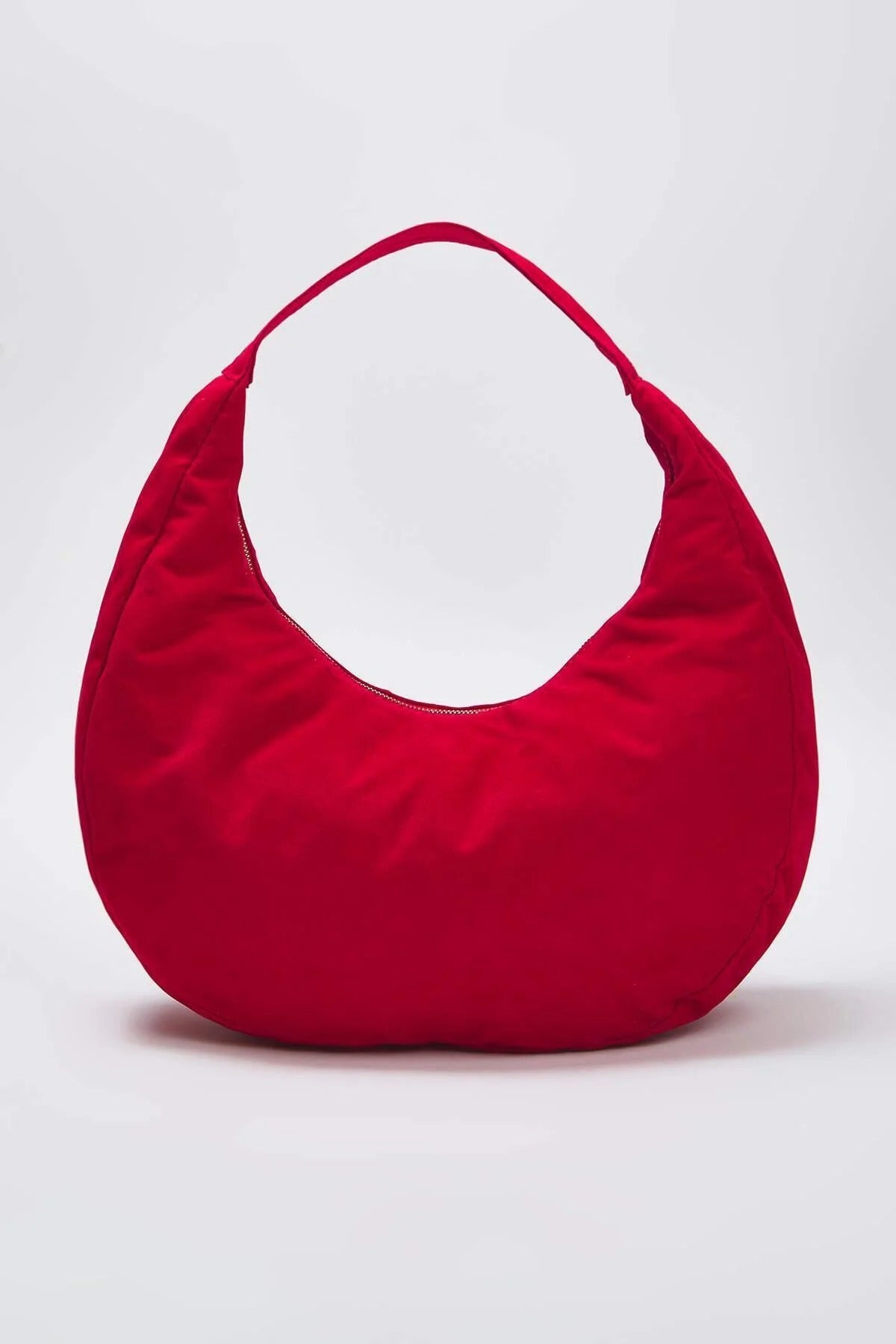 Suede Half Moon Women's Oval Shoulder Bag