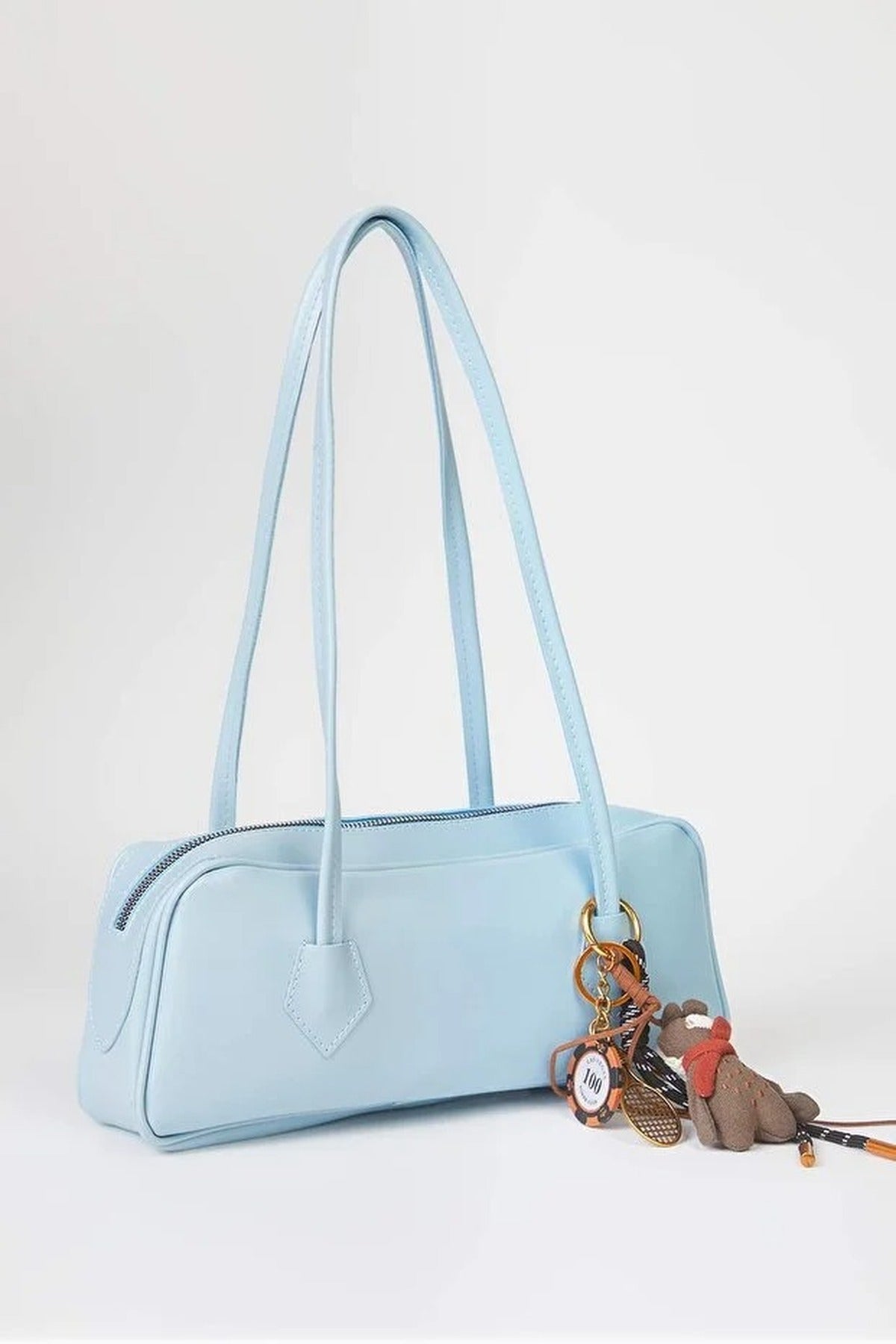 Charm Detailed Women's Mini Bowling Shoulder Bag