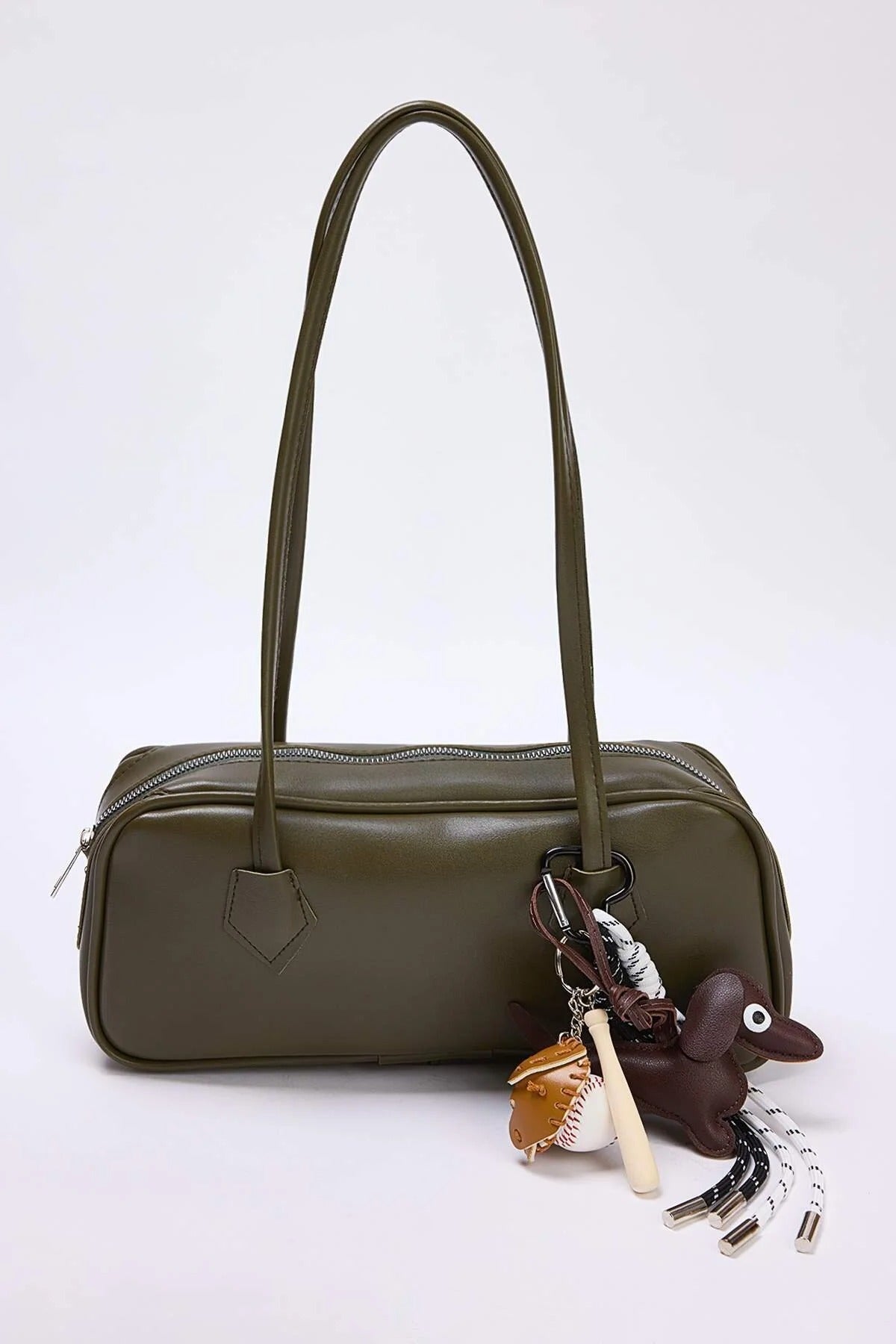 Charm Detailed Women's Mini Bowling Shoulder Bag
