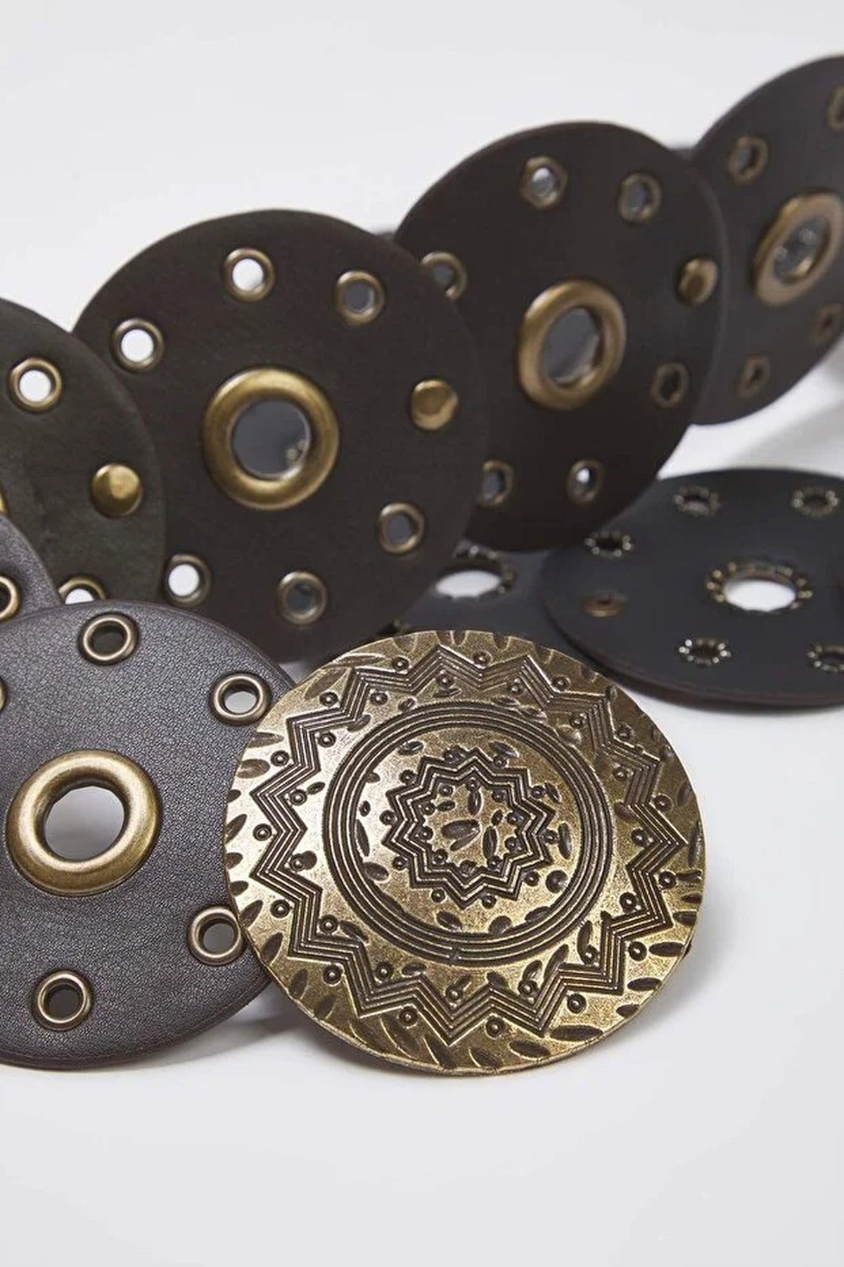 Faux Leather Belt with Troc Details