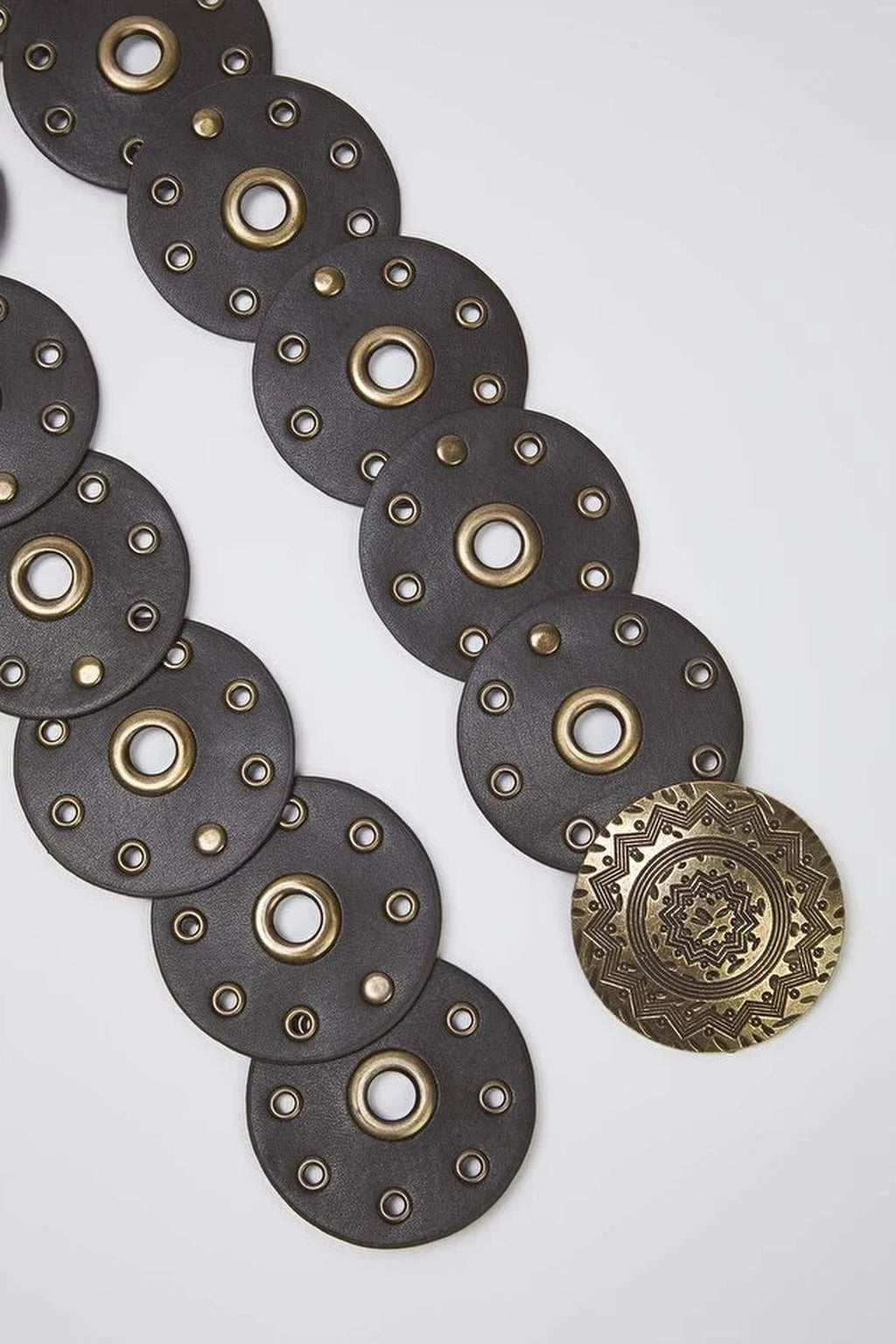 Faux Leather Belt with Troc Details