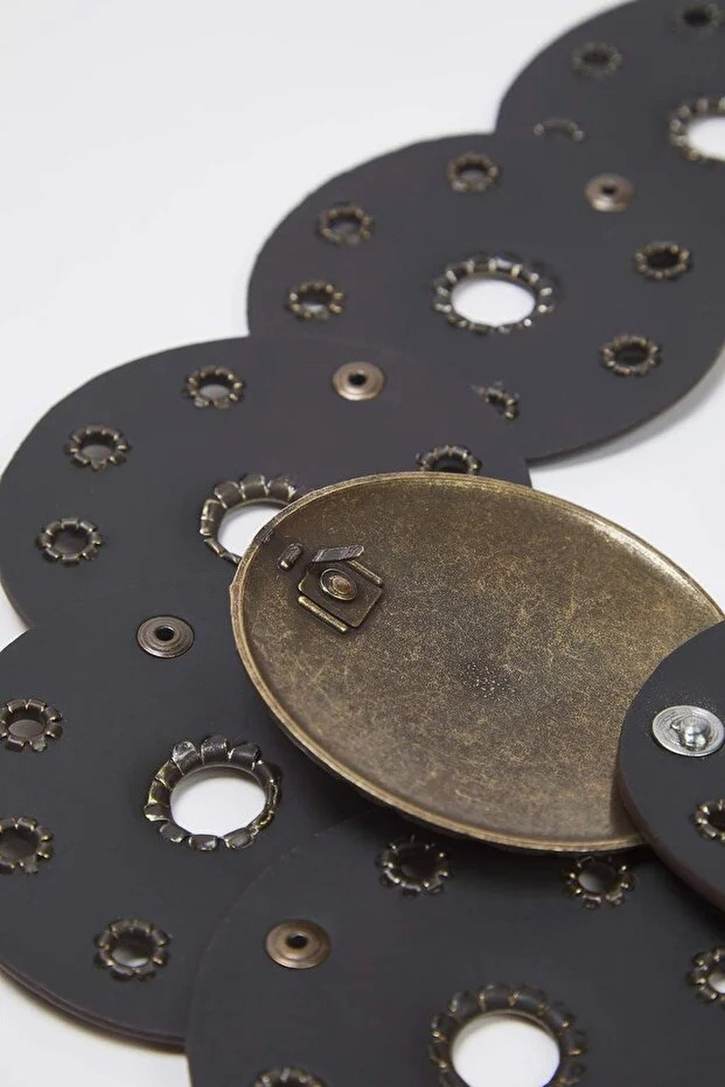 Faux Leather Belt with Troc Details