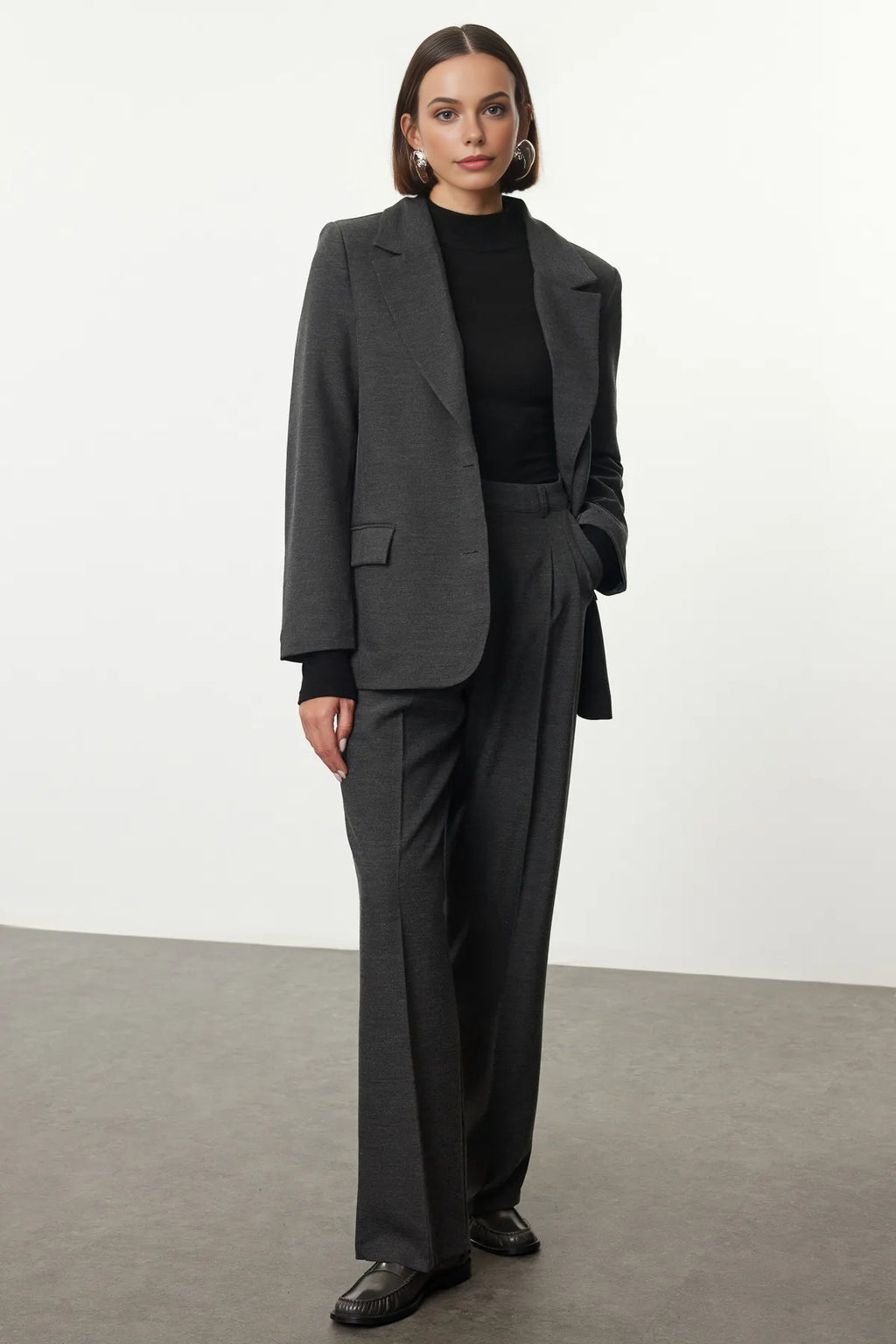 Lined Woven Blazer Jacket