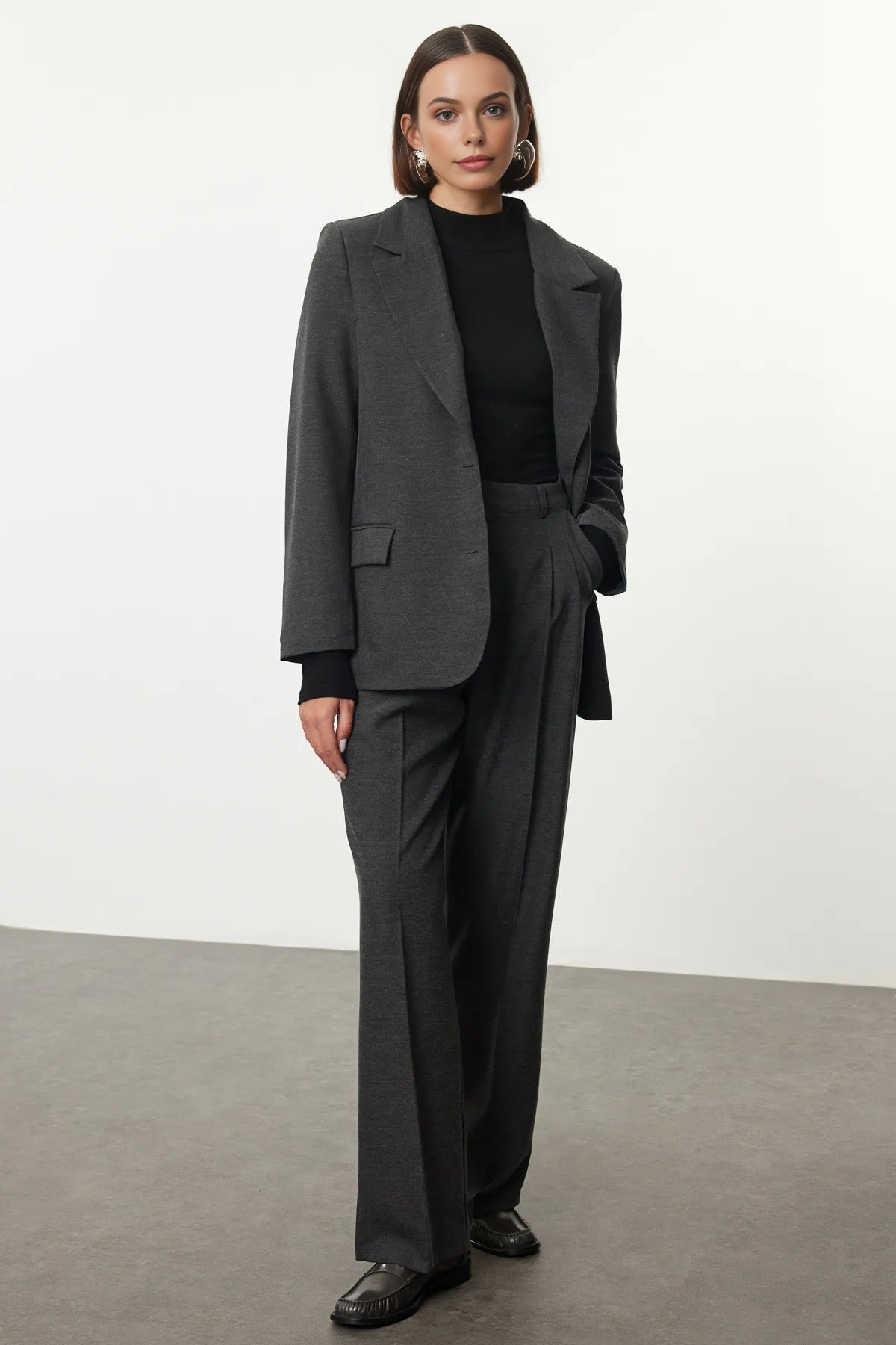 Lined Woven Blazer Jacket