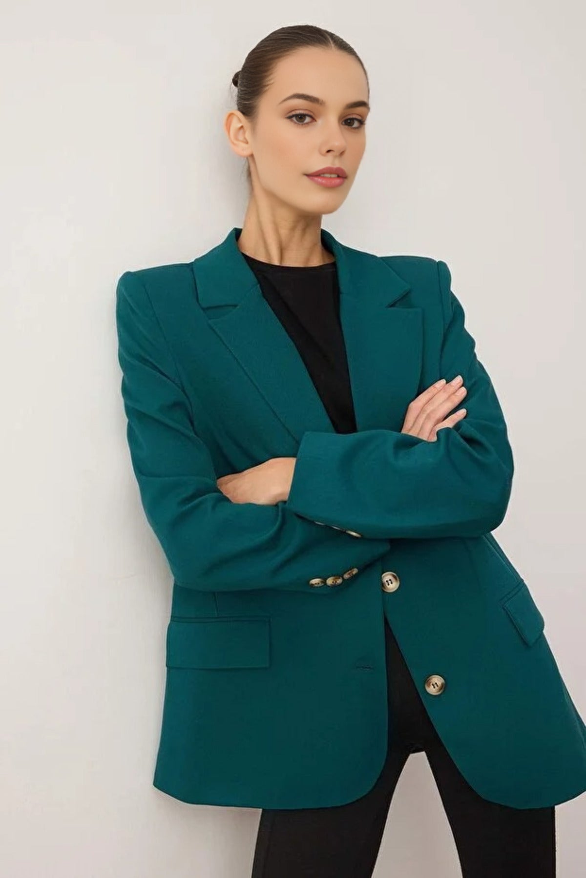 Lined Woven Blazer Jacket