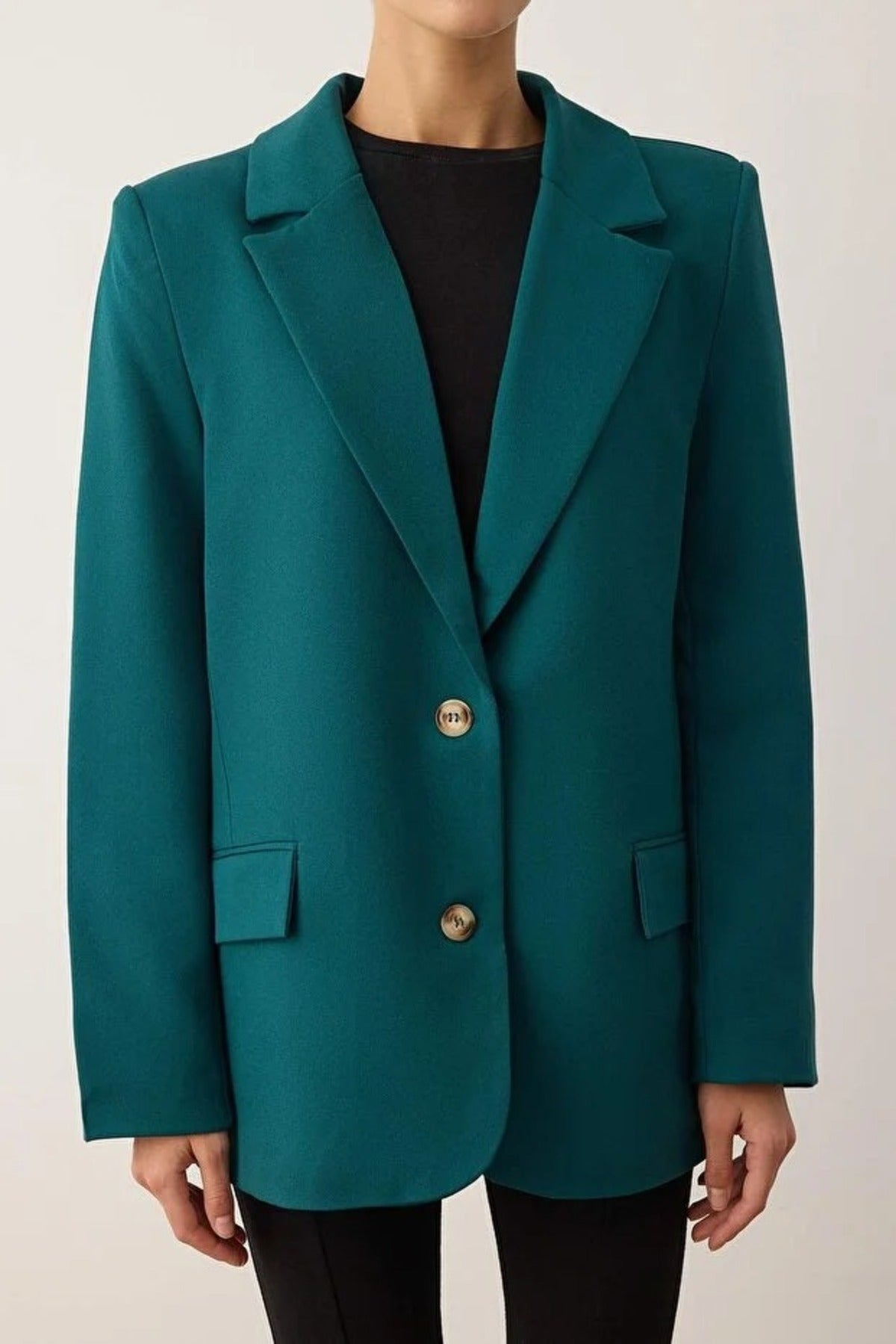 Lined Woven Blazer Jacket