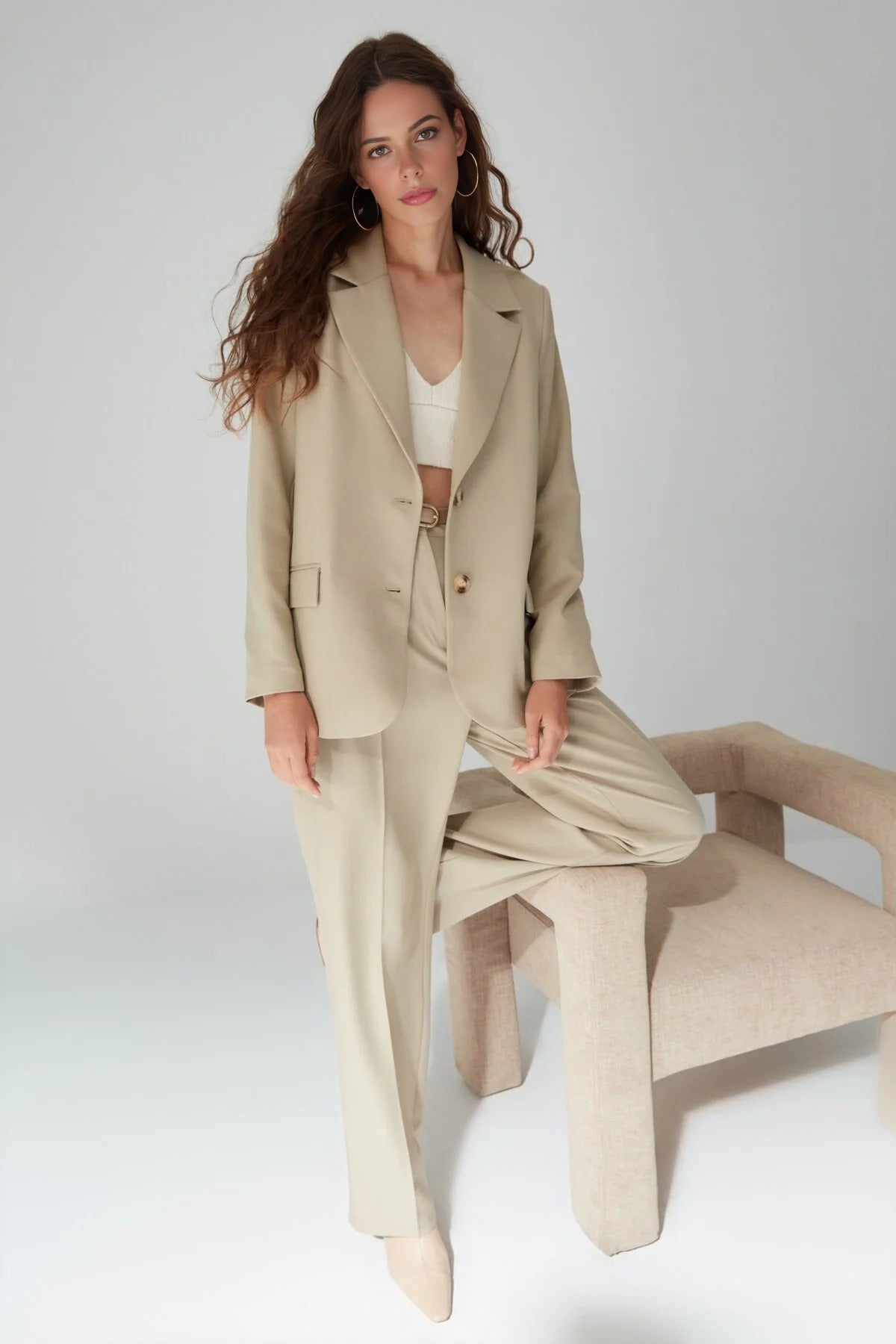 Lined Woven Blazer Jacket