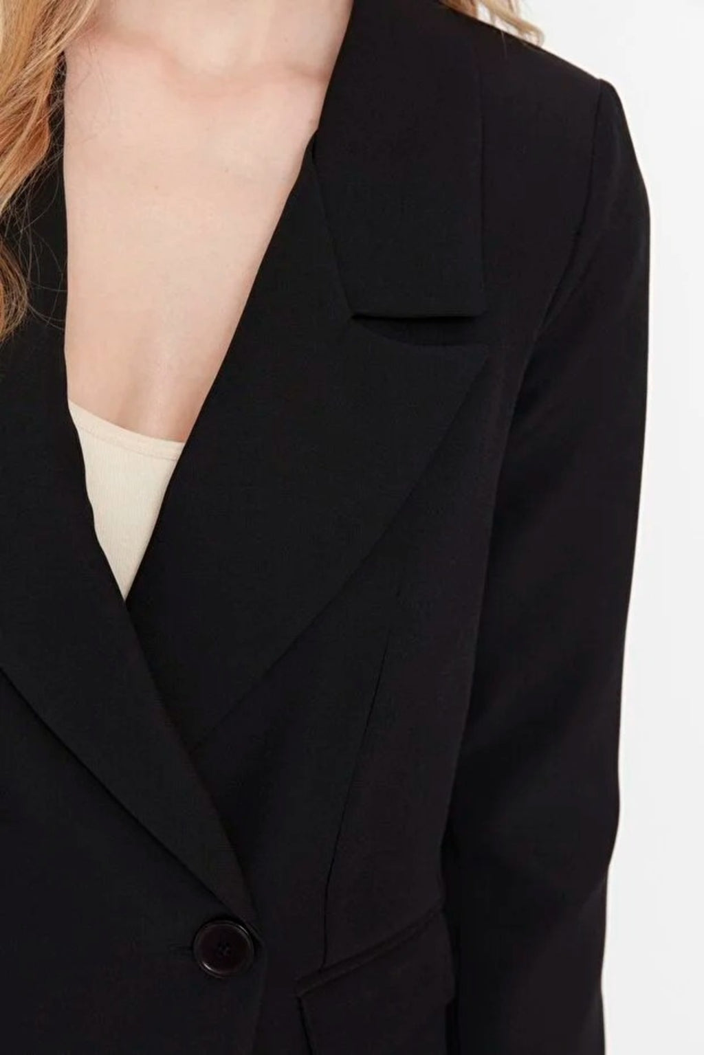 Lined Double-Breasted Woven Blazer Jacket