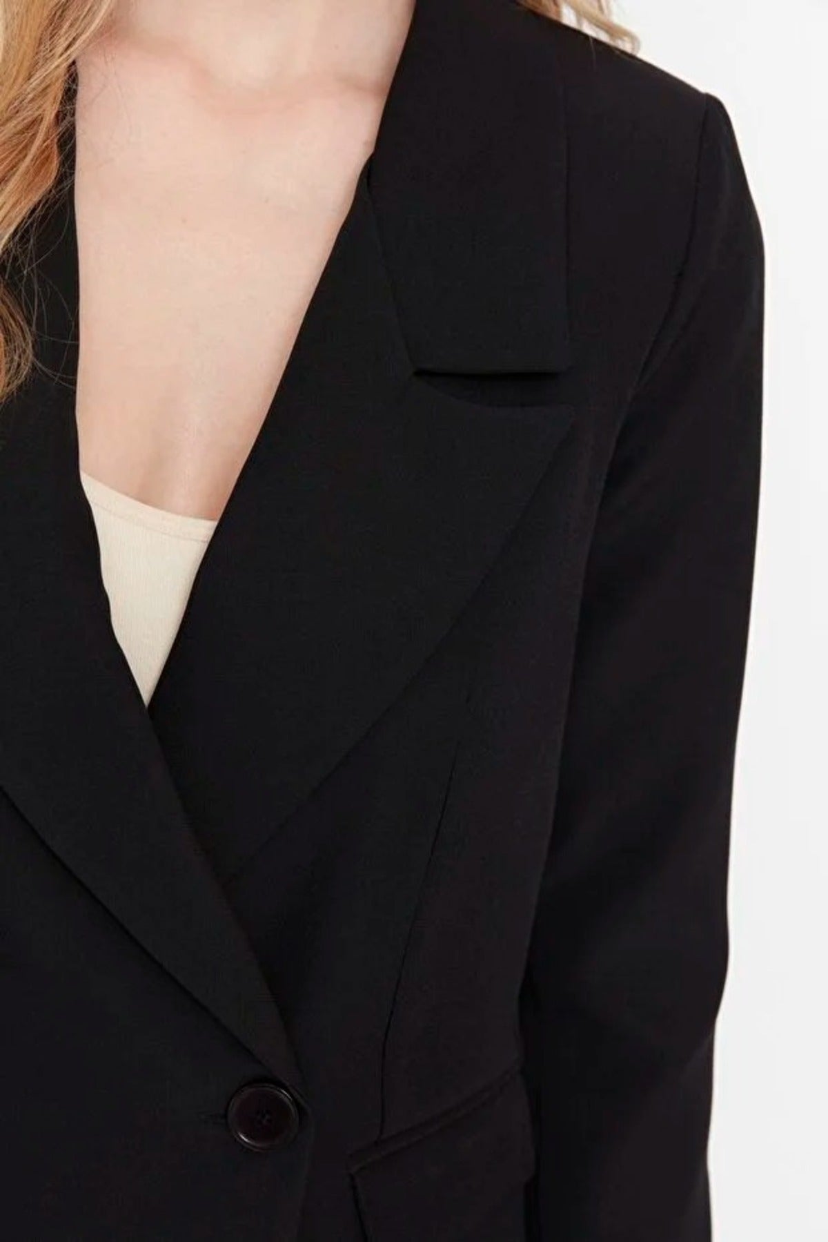 Lined Double-Breasted Woven Blazer Jacket