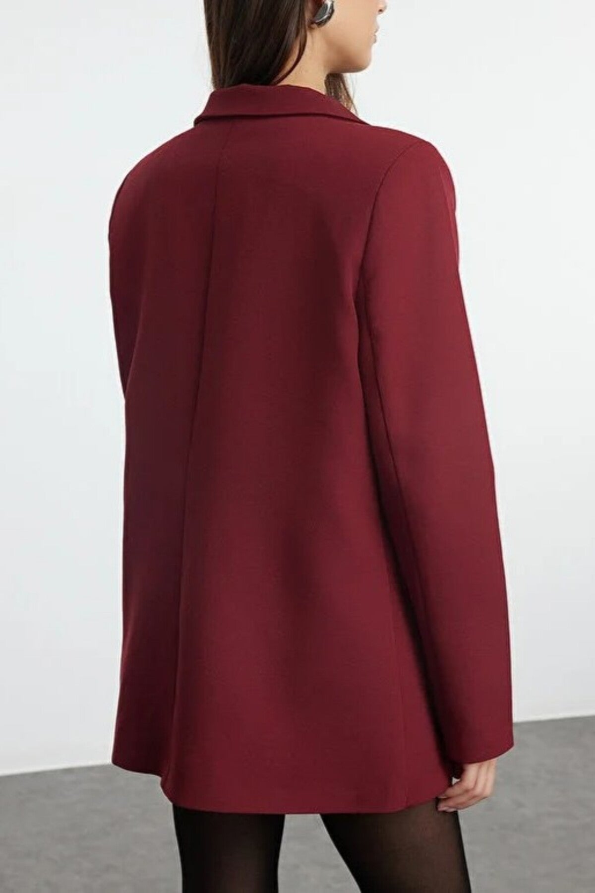 Lined Woven Blazer Jacket with Button Detail