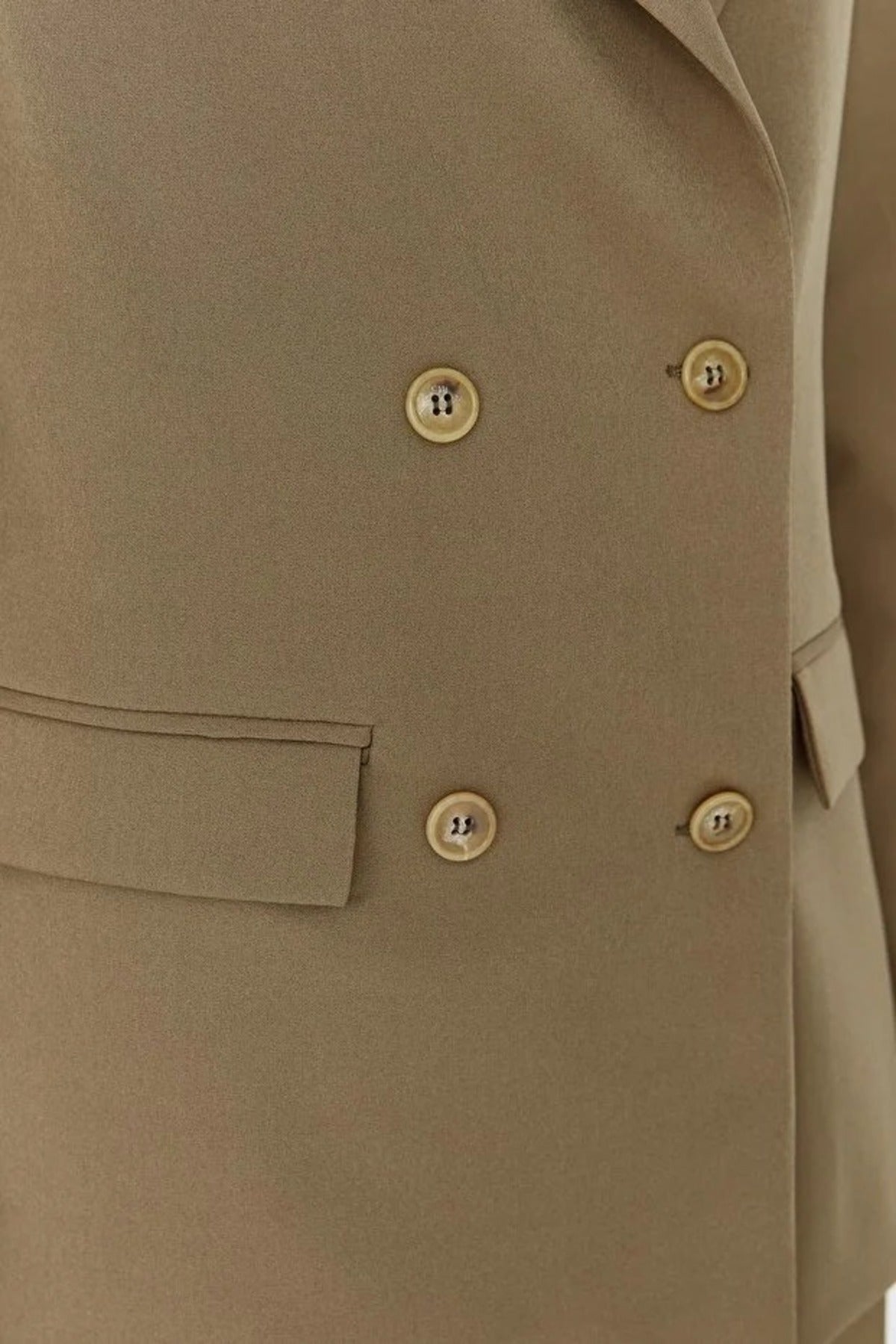 Lined Woven Blazer Jacket with Button Detail