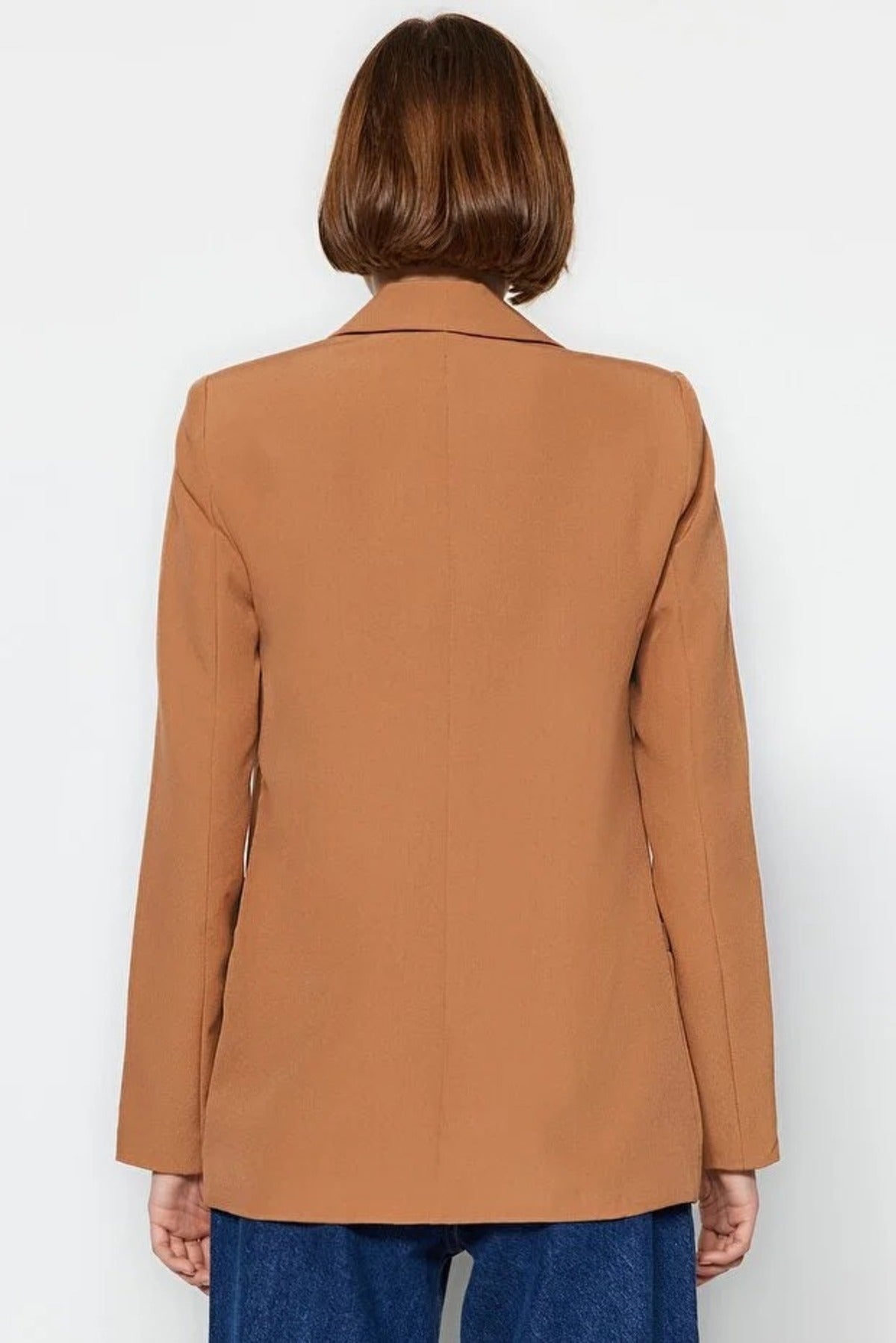 Woven Blazer Jacket with Lining Detail