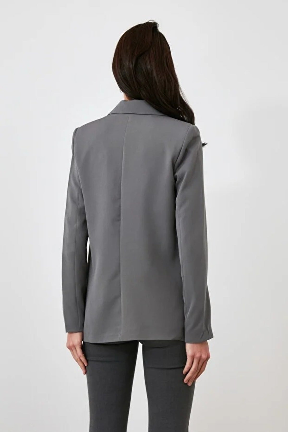 Woven Blazer Jacket with Lining Detail