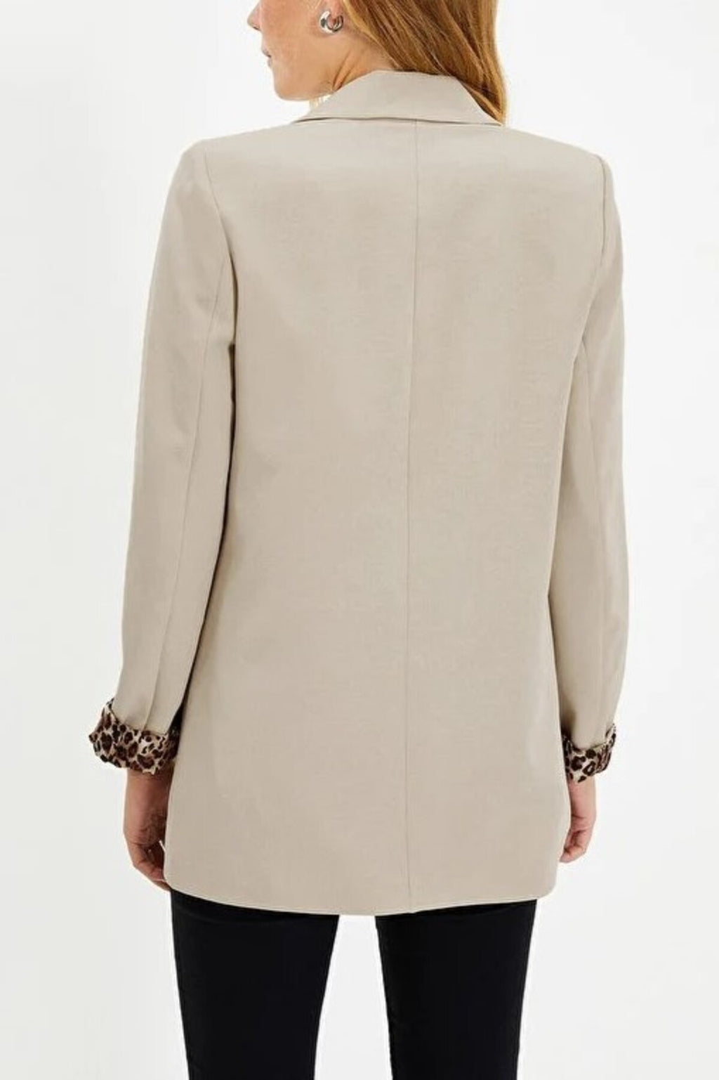 Woven Blazer Jacket with Lining Detail