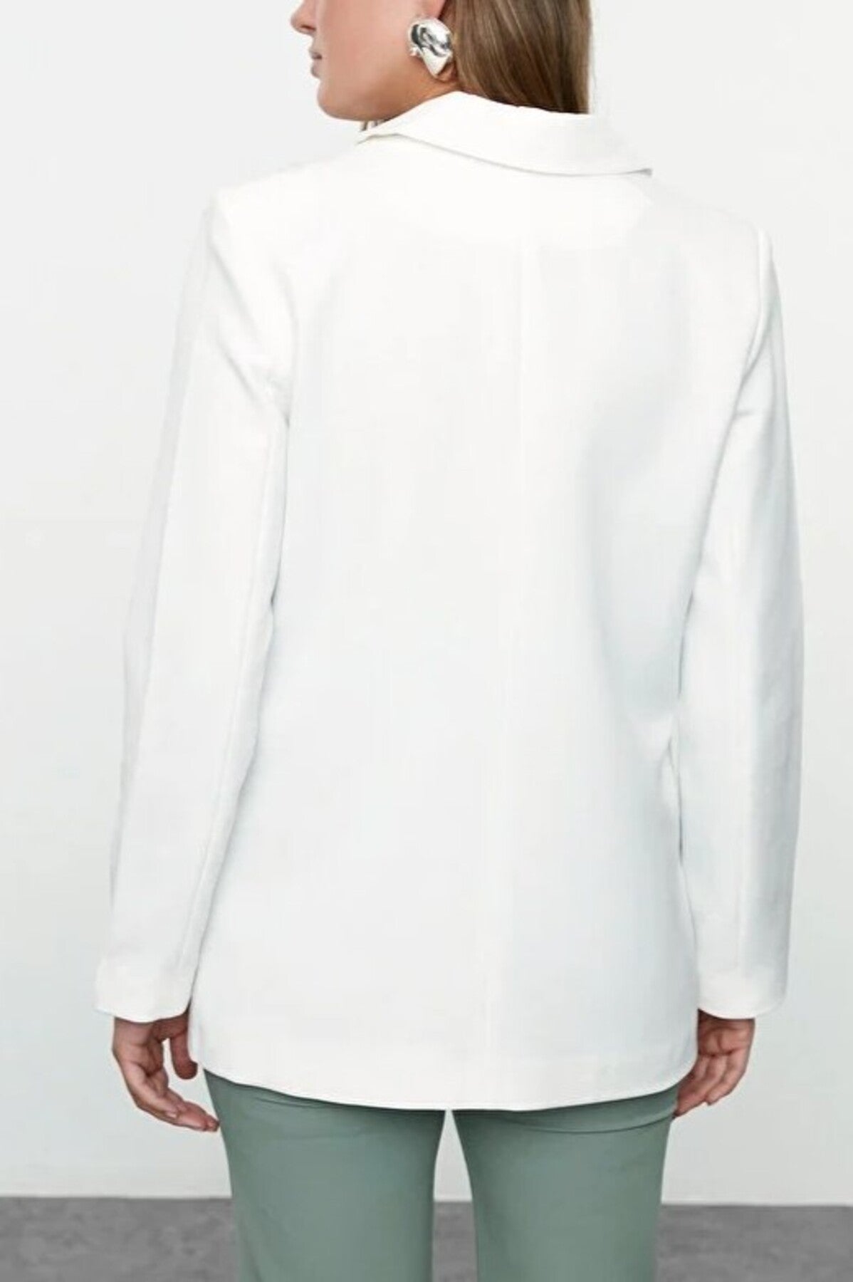 Woven Blazer Jacket with Lining Detail