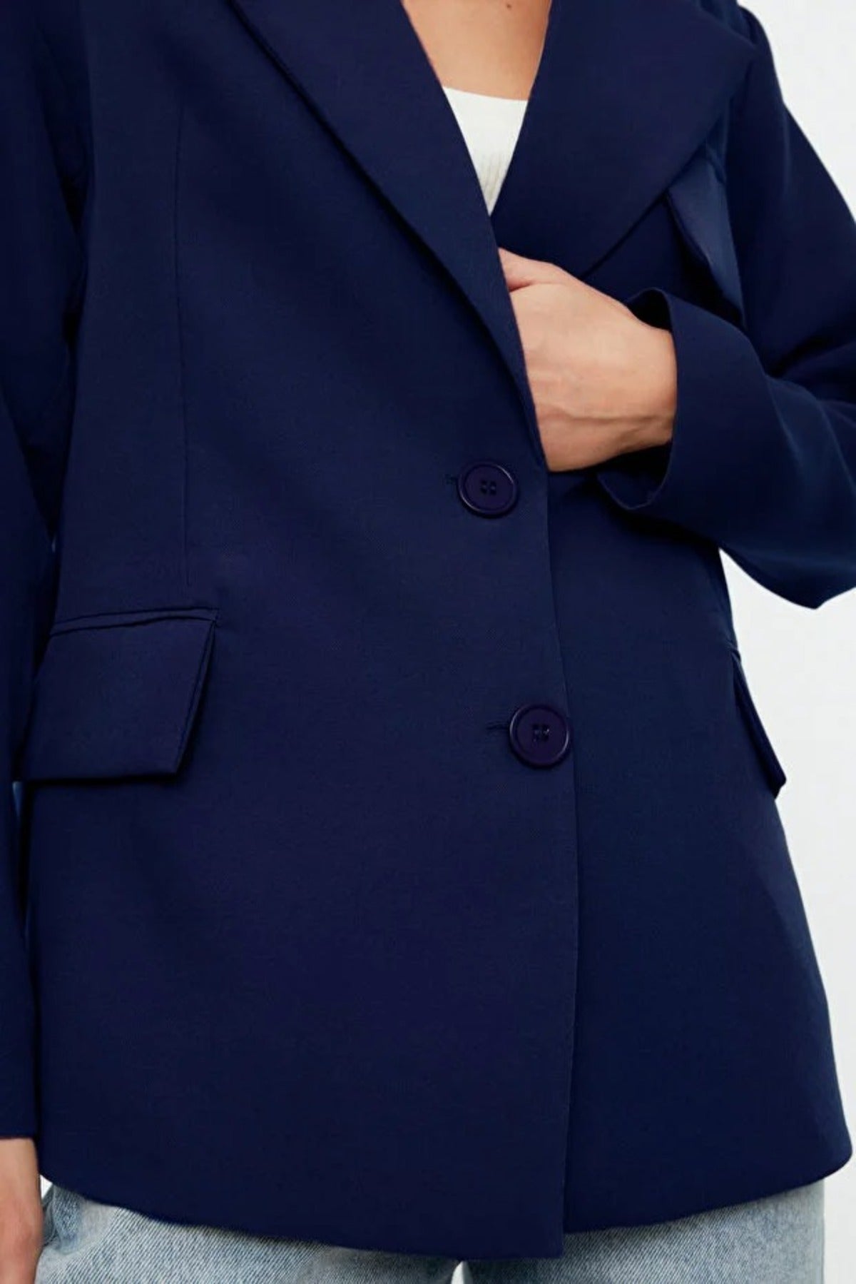 Oversize Lined Woven Blazer Jacket