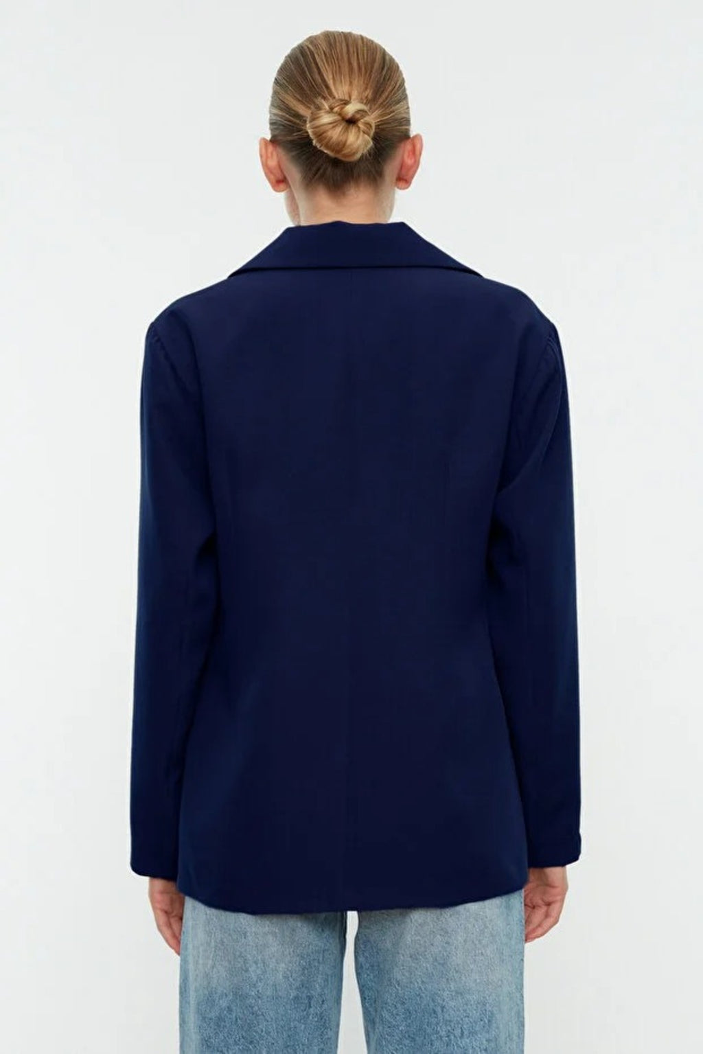 Oversize Lined Woven Blazer Jacket