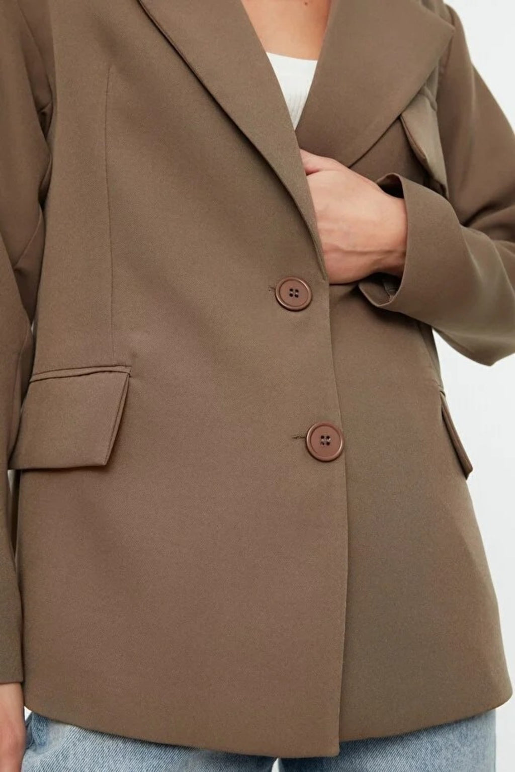 Oversize Lined Woven Blazer Jacket