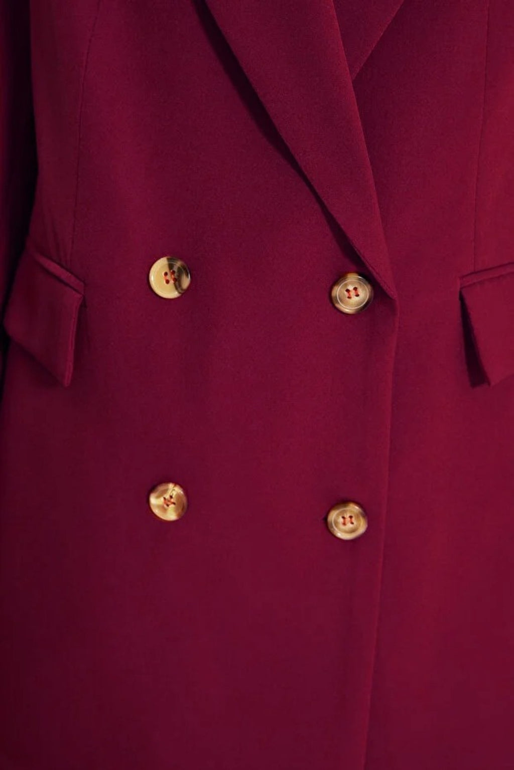 Oversize Lined Buttoned Woven Blazer Jacket