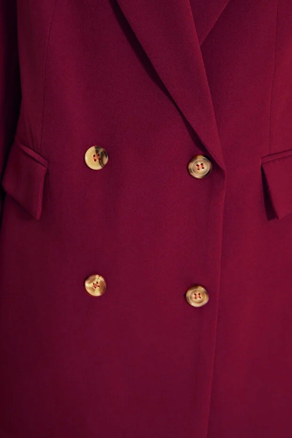 Oversize Lined Buttoned Woven Blazer Jacket