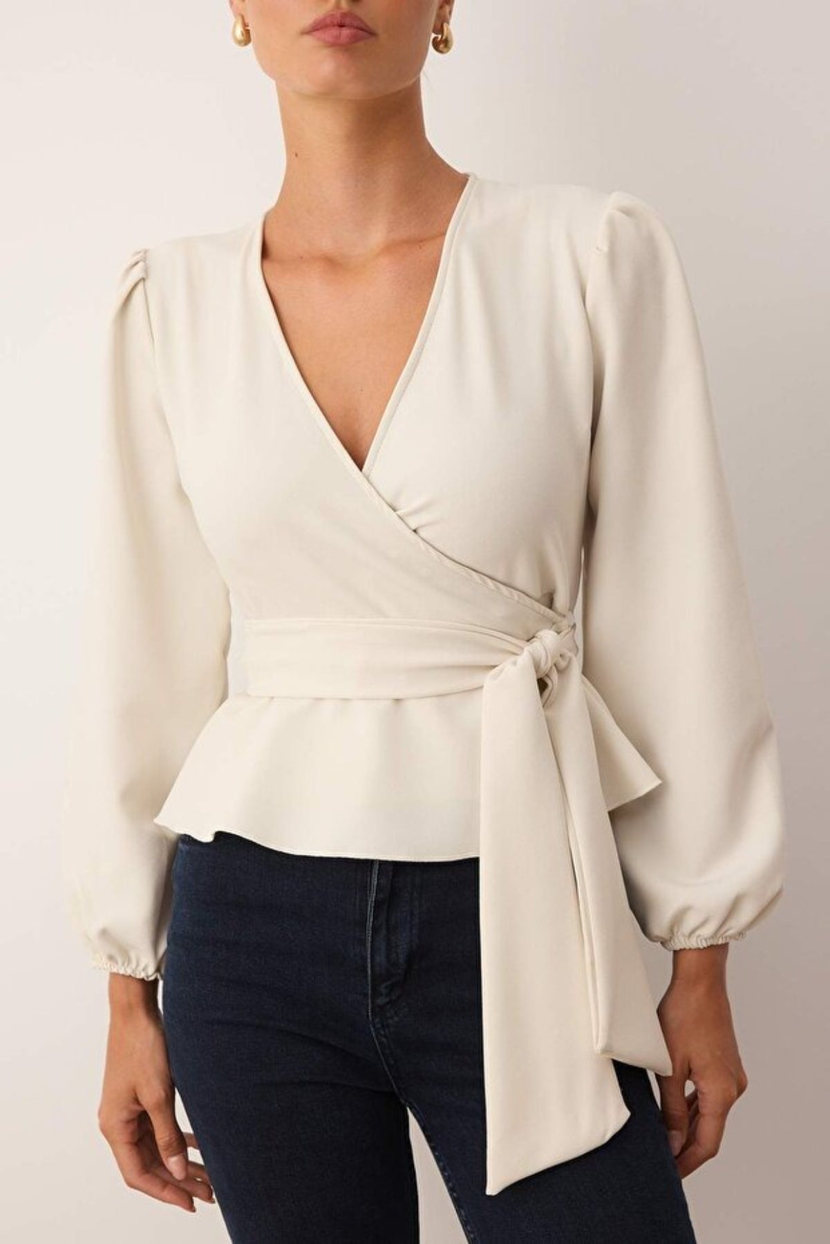 Woven Blouse with Tie Detail