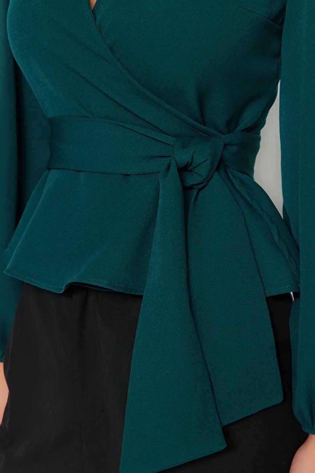 Woven Blouse with Tie Detail