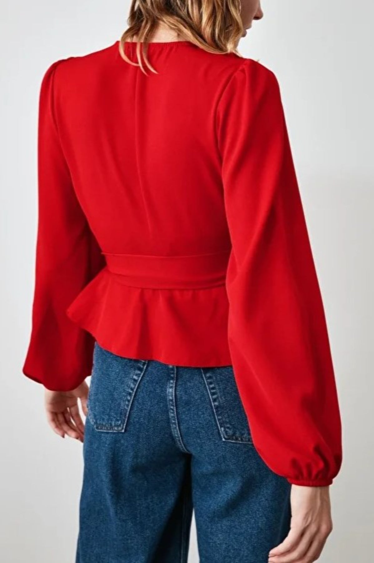 Woven Blouse with Tie Detail