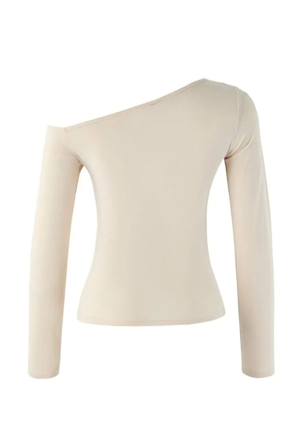 Asymmetric Collar Knit Blouse with Accessory Detail