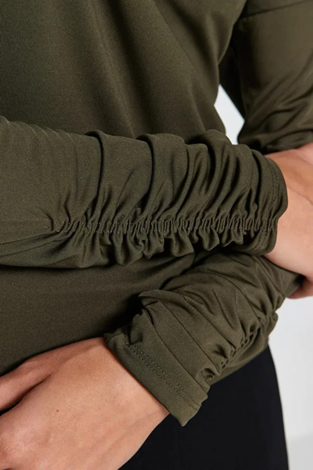 Asymmetrical Collar Flowing Knit Blouse