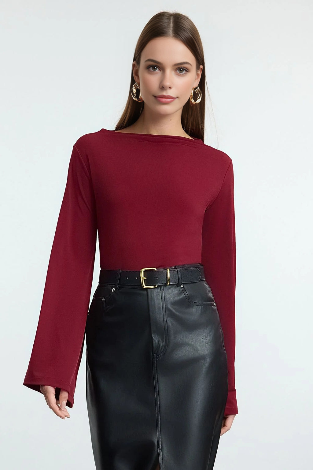 Relaxed Spanish Sleeve Flexible Knit Blouse