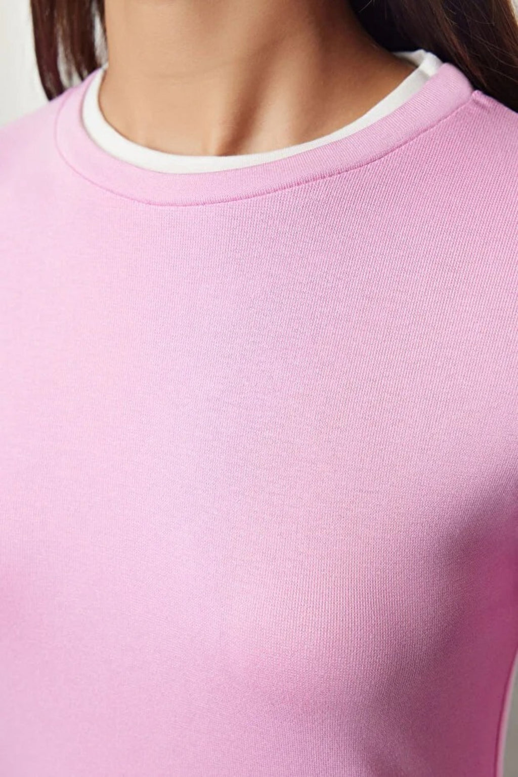 Color Block Fitted Knit Blouse