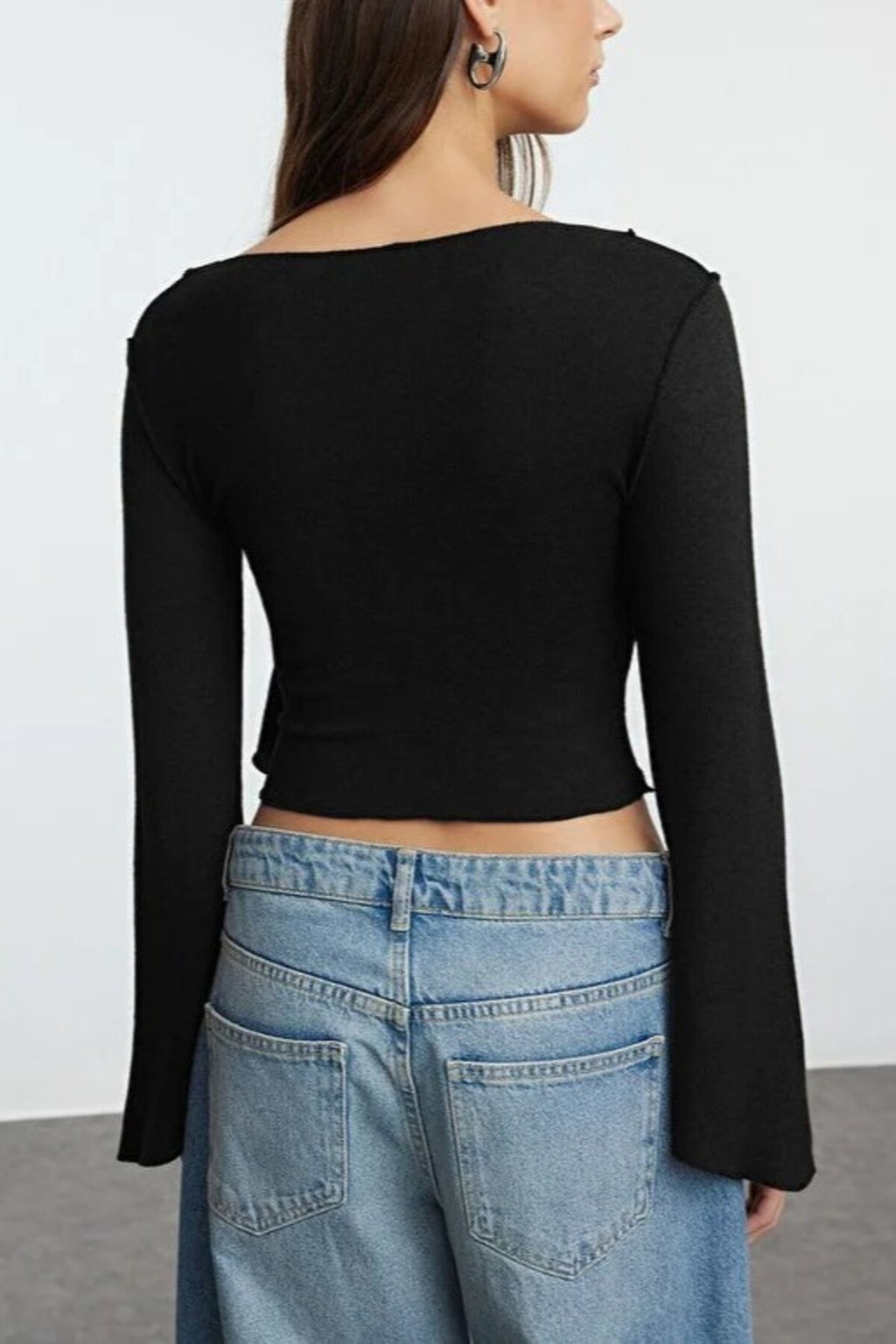 Wrapped Spanish Sleeve Knit Blouse