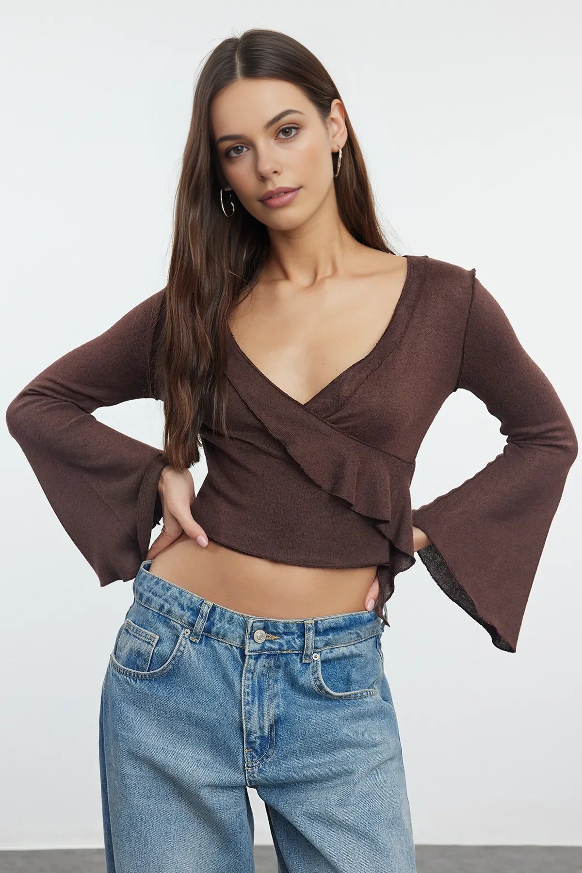 Wrapped Spanish Sleeve Knit Blouse