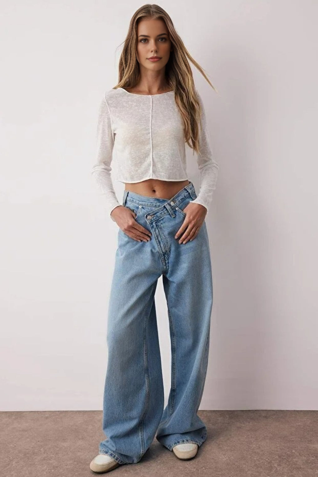 Transparent Ribbed Crop Knit Blouse