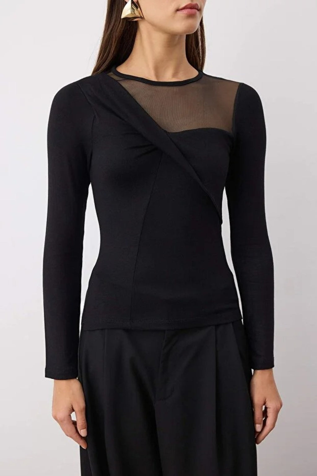 Knit Blouse with Collar Detail