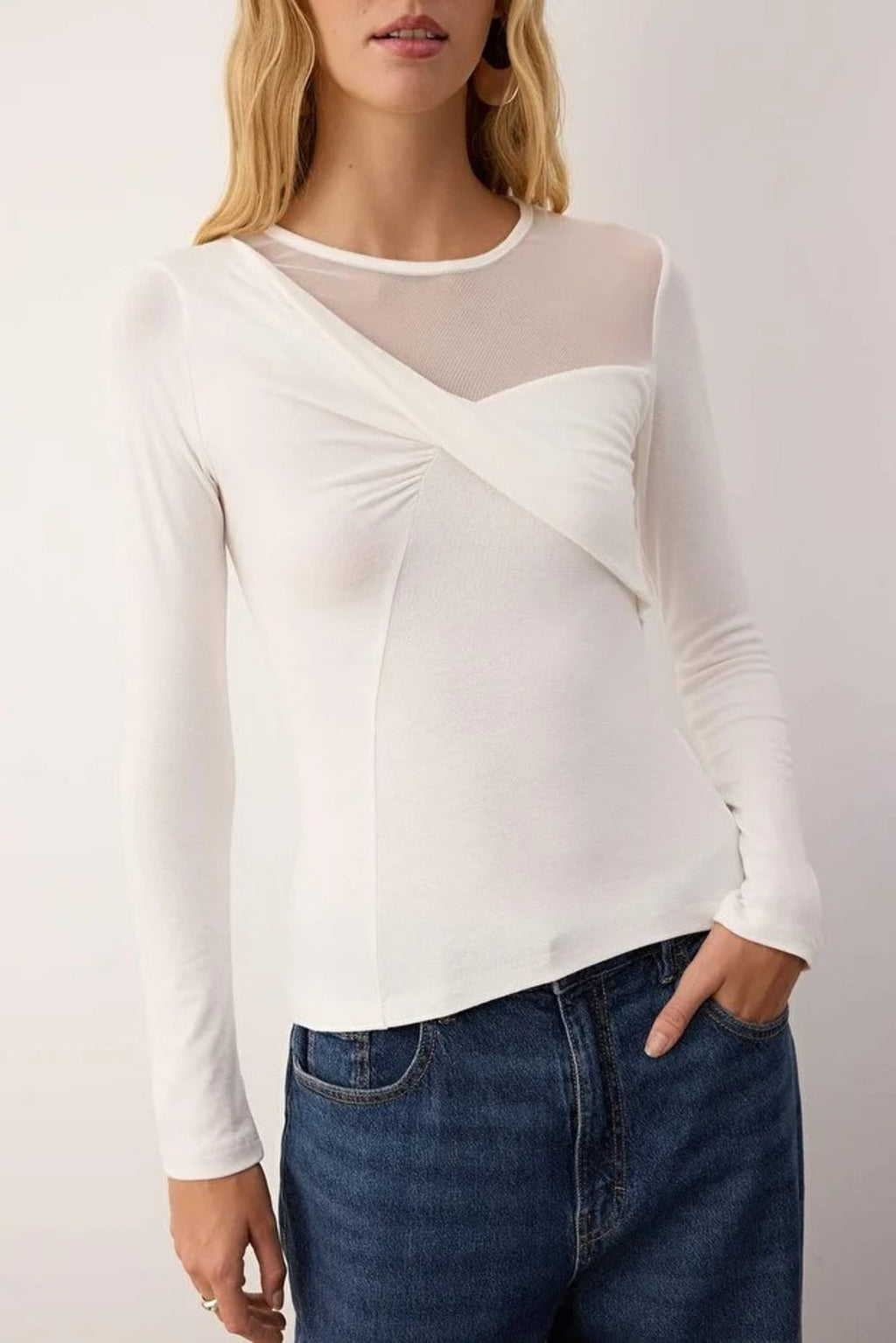 Knit Blouse with Collar Detail