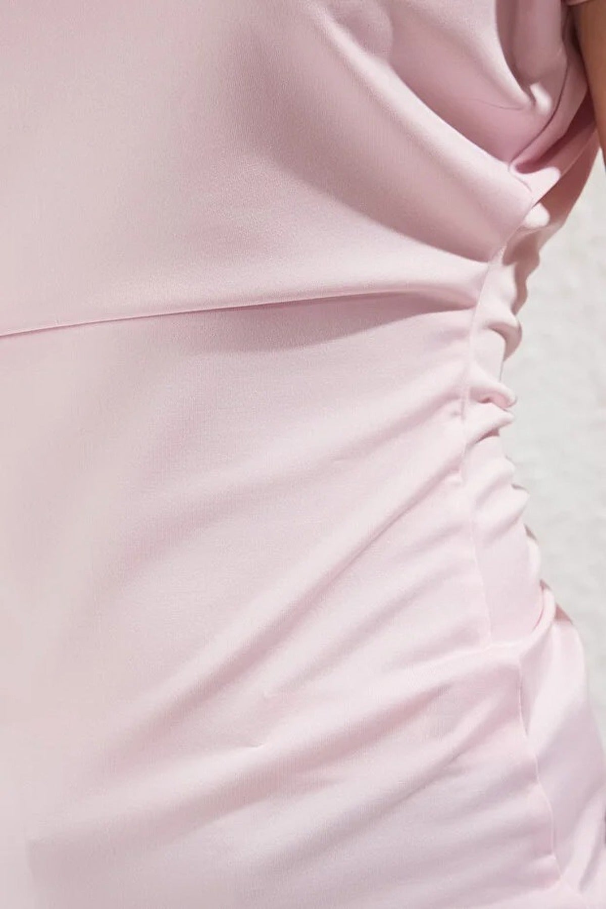 Flexible Knit Blouse with Drape & Pad Detail