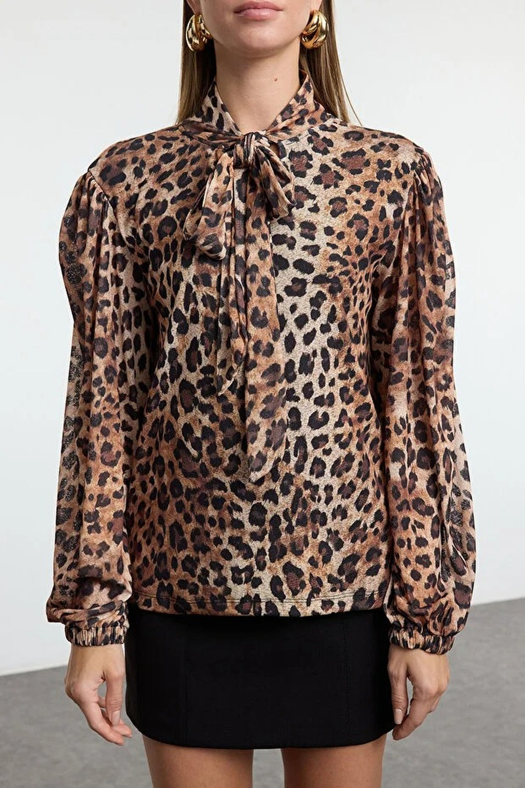 Leopard Print Knit Blouse