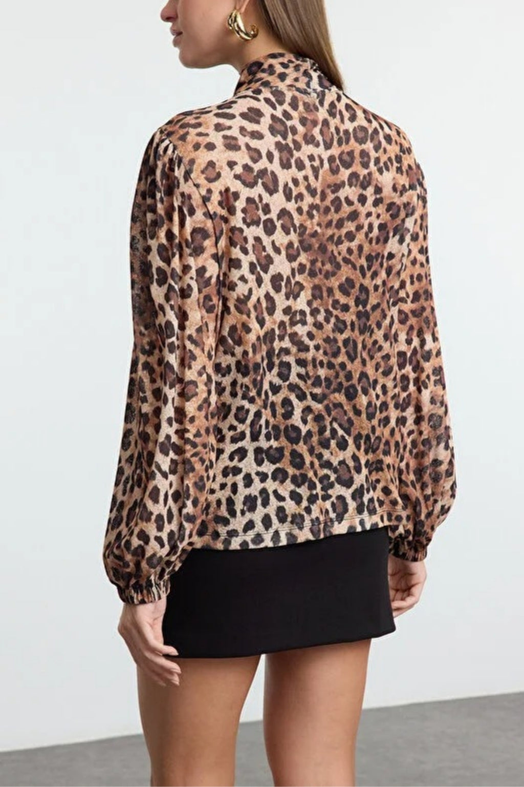 Leopard Print Knit Blouse