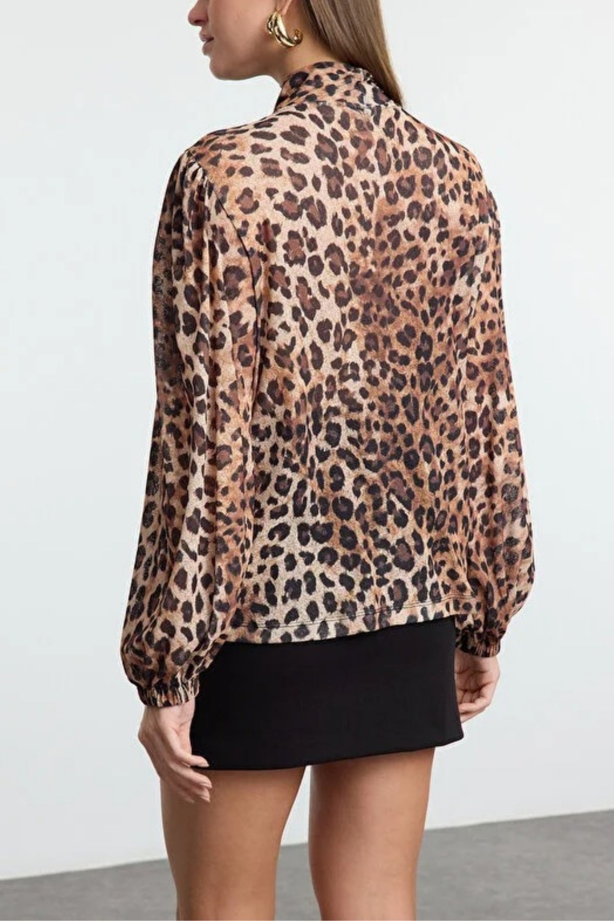 Leopard Print Knit Blouse
