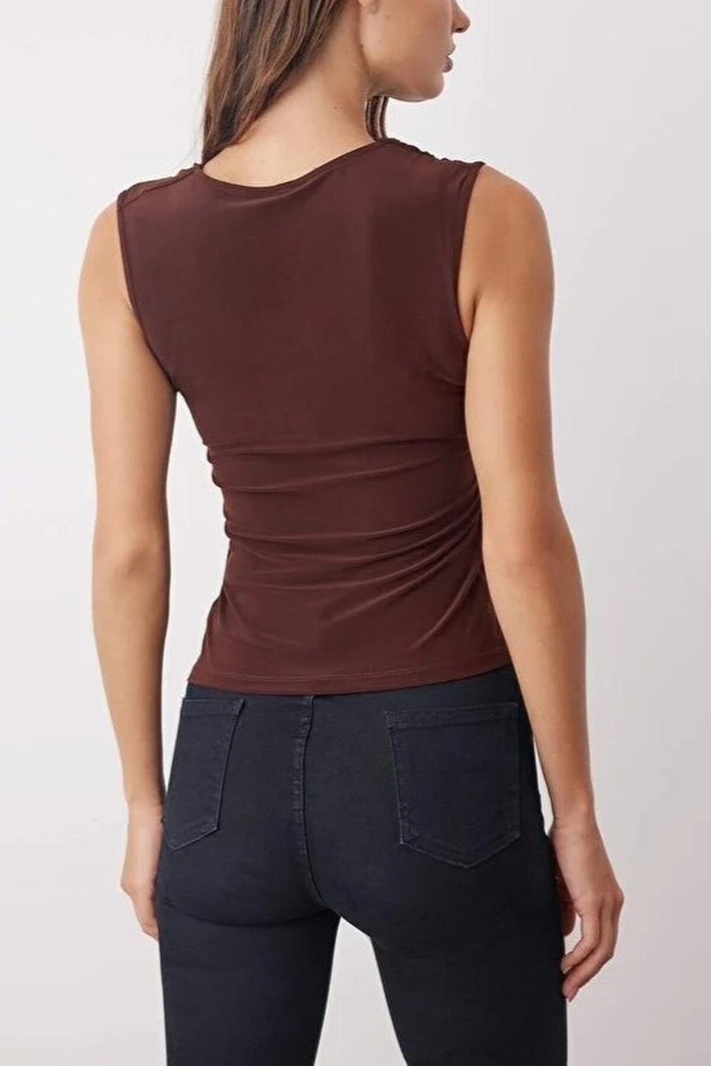 Cowl Neck Knit Blouse with Drape Detail