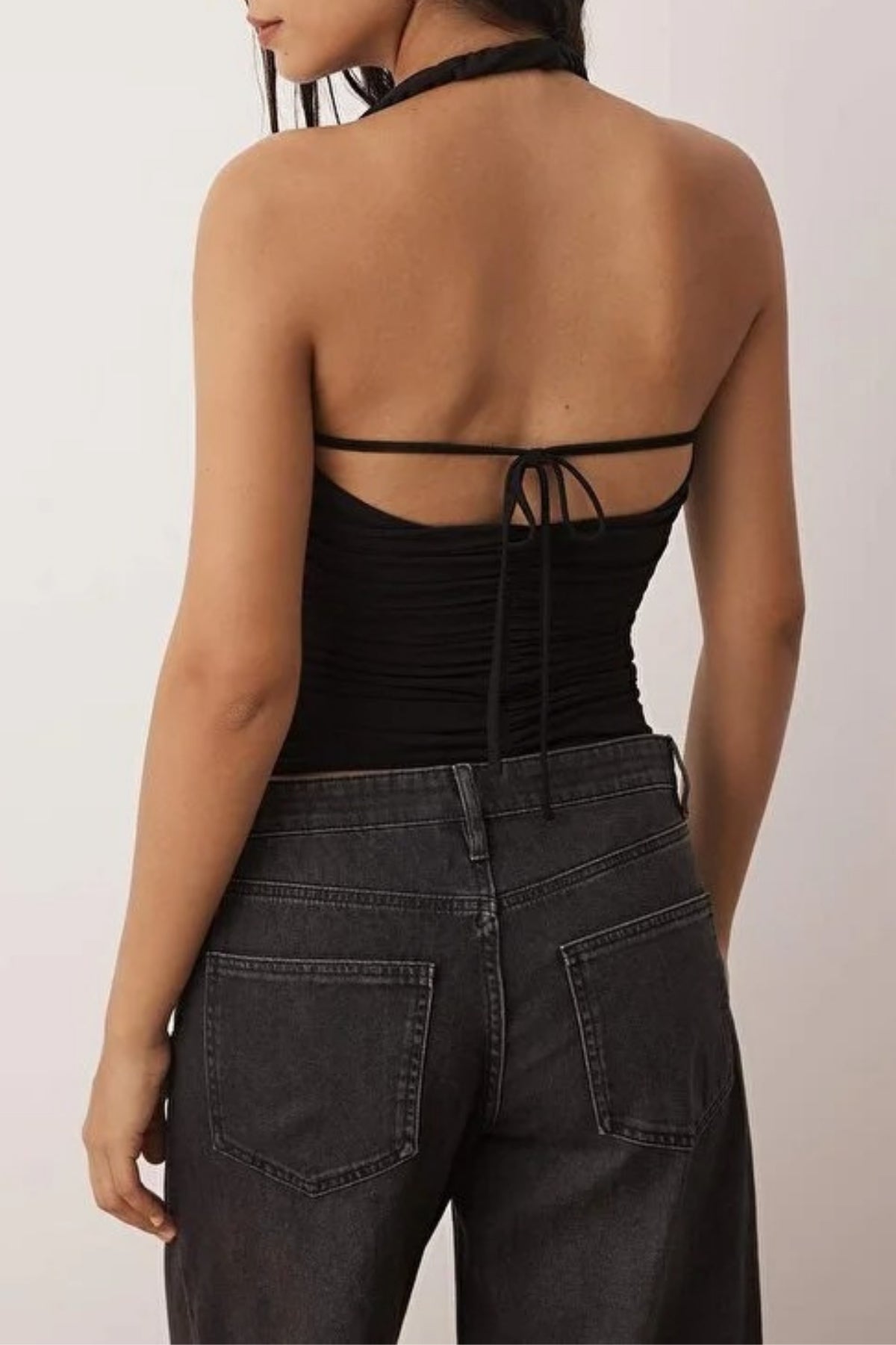 Pleated V-Neck Party Blouse