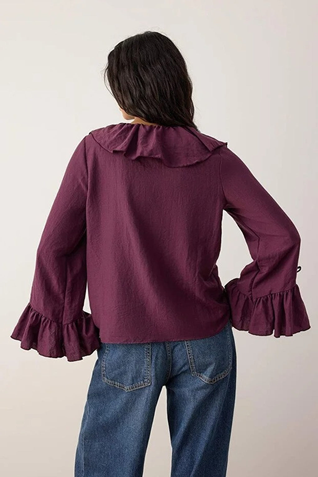Woven Blouse with Ruffle Detail