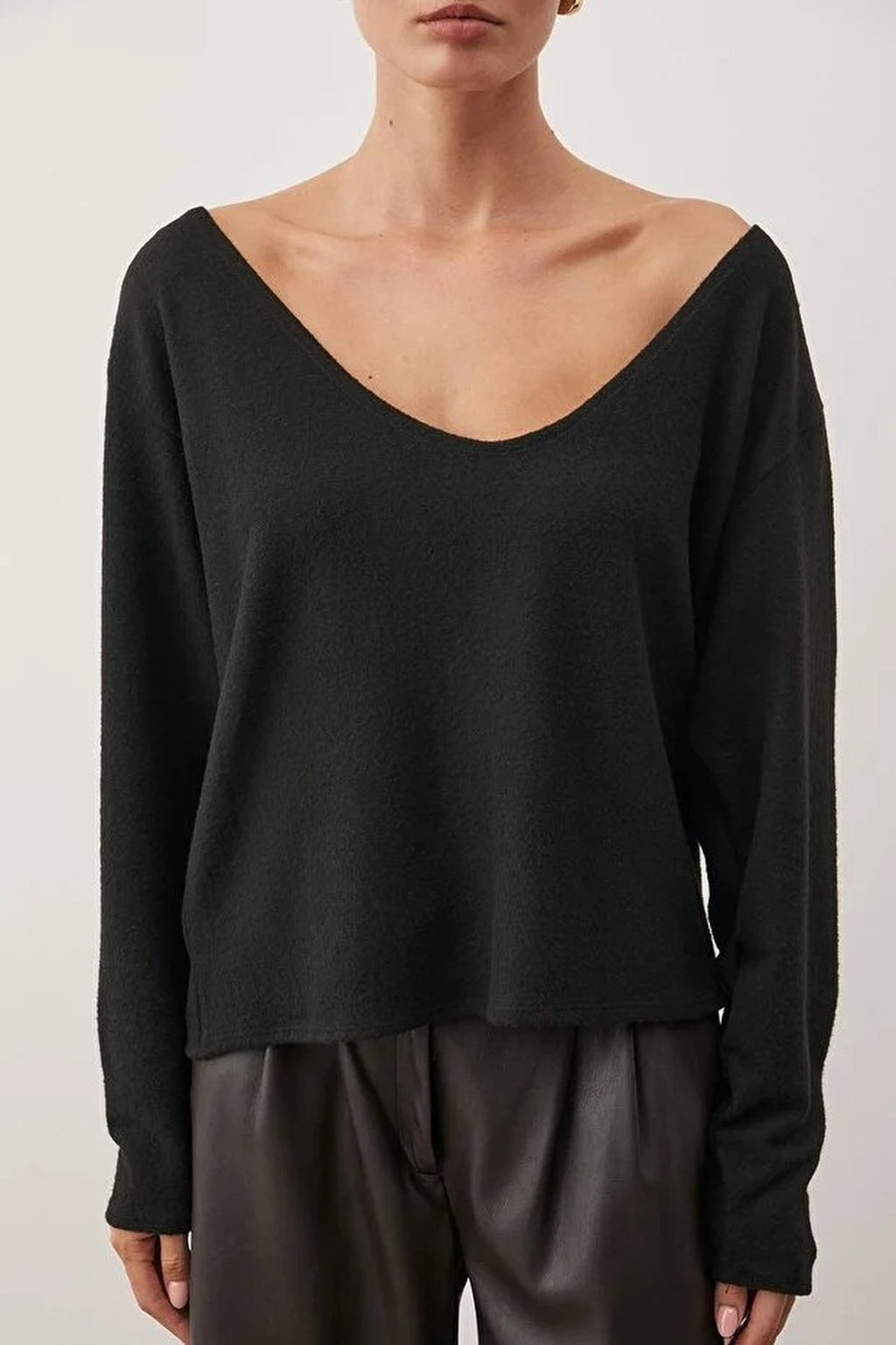 Knit Blouse with Open Shoulders