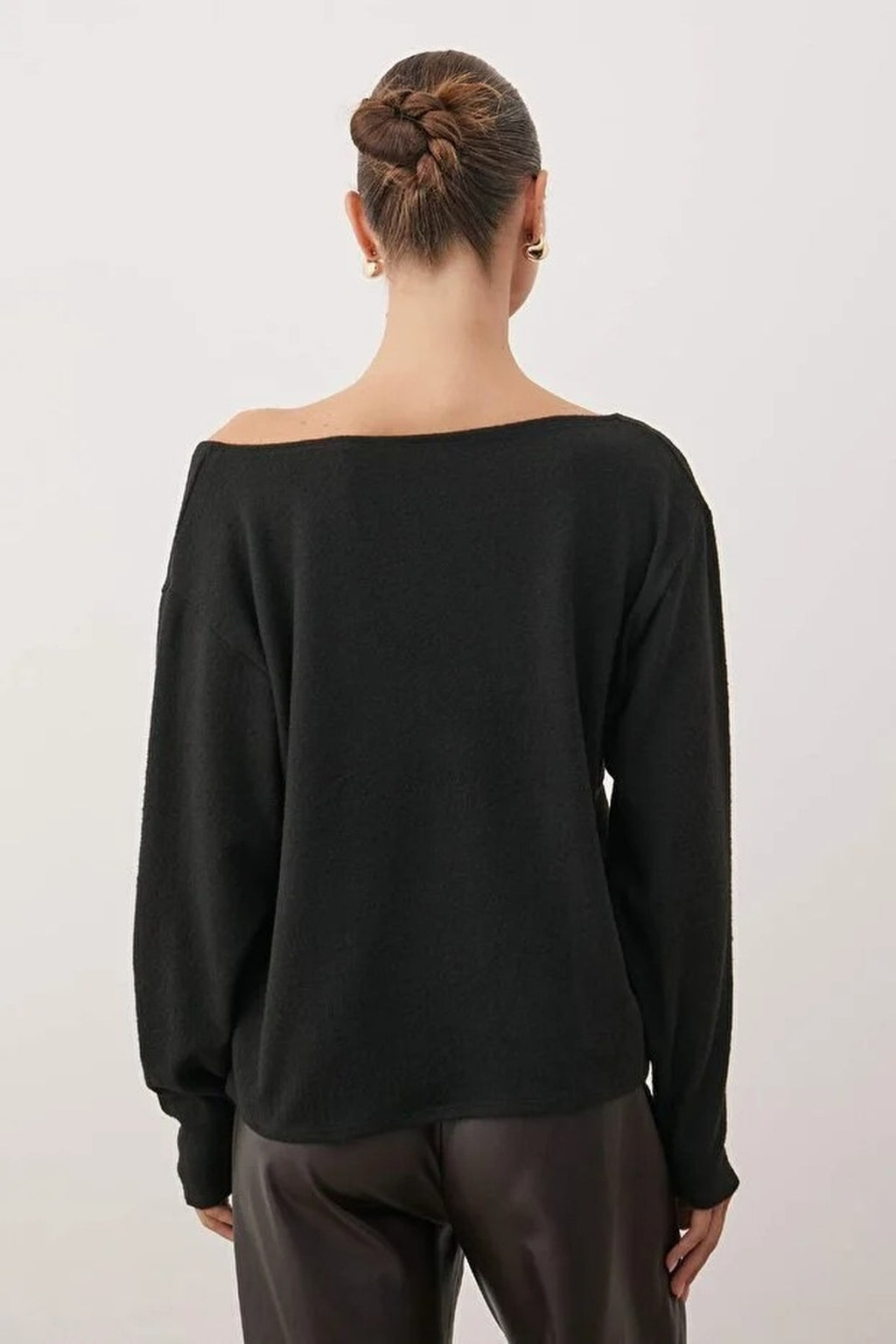 Knit Blouse with Open Shoulders