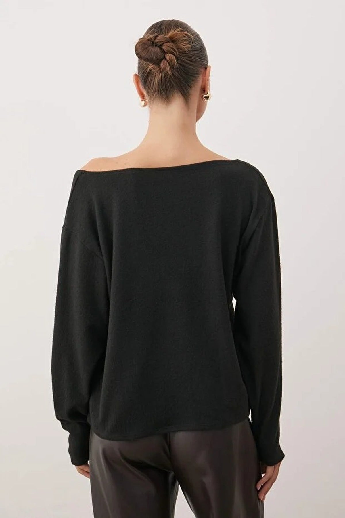 Knit Blouse with Open Shoulders