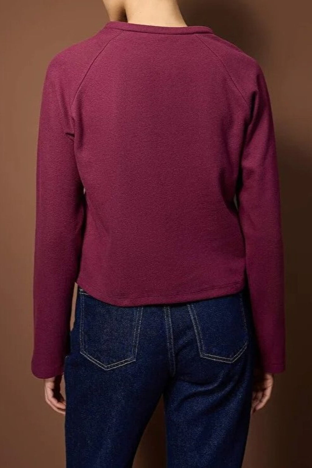 Half-Placket Thick Knit Blouse